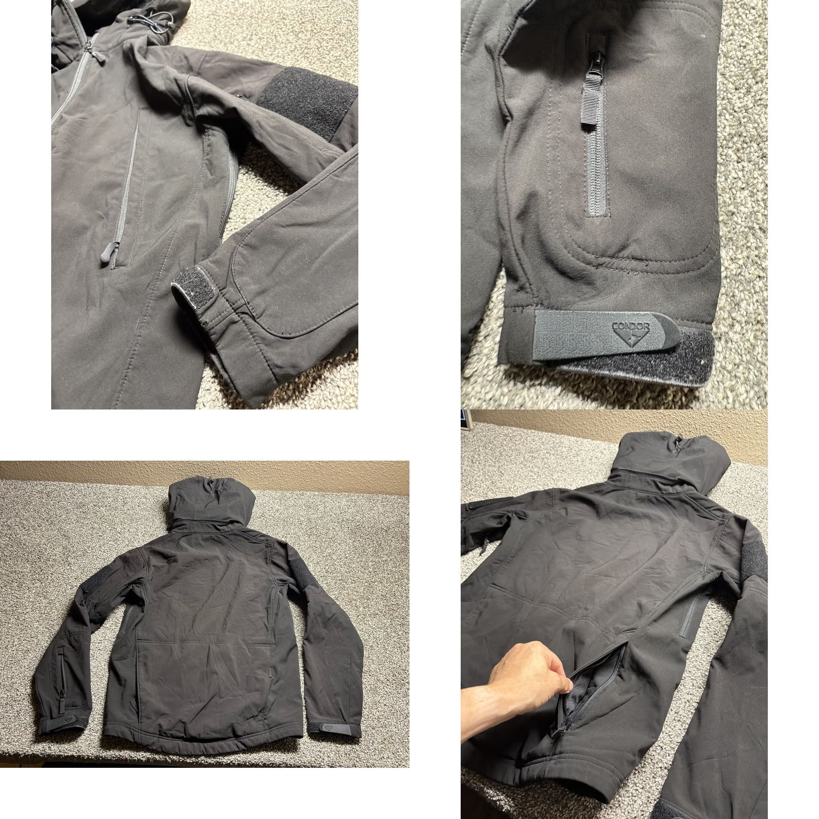 Vintage Condors Jacket Summit Adult XS Black Softshell Hooded Tactical Concealed Carry Jacket Mens Size US XS / EU 42 / 0 - 10 Thumbnail