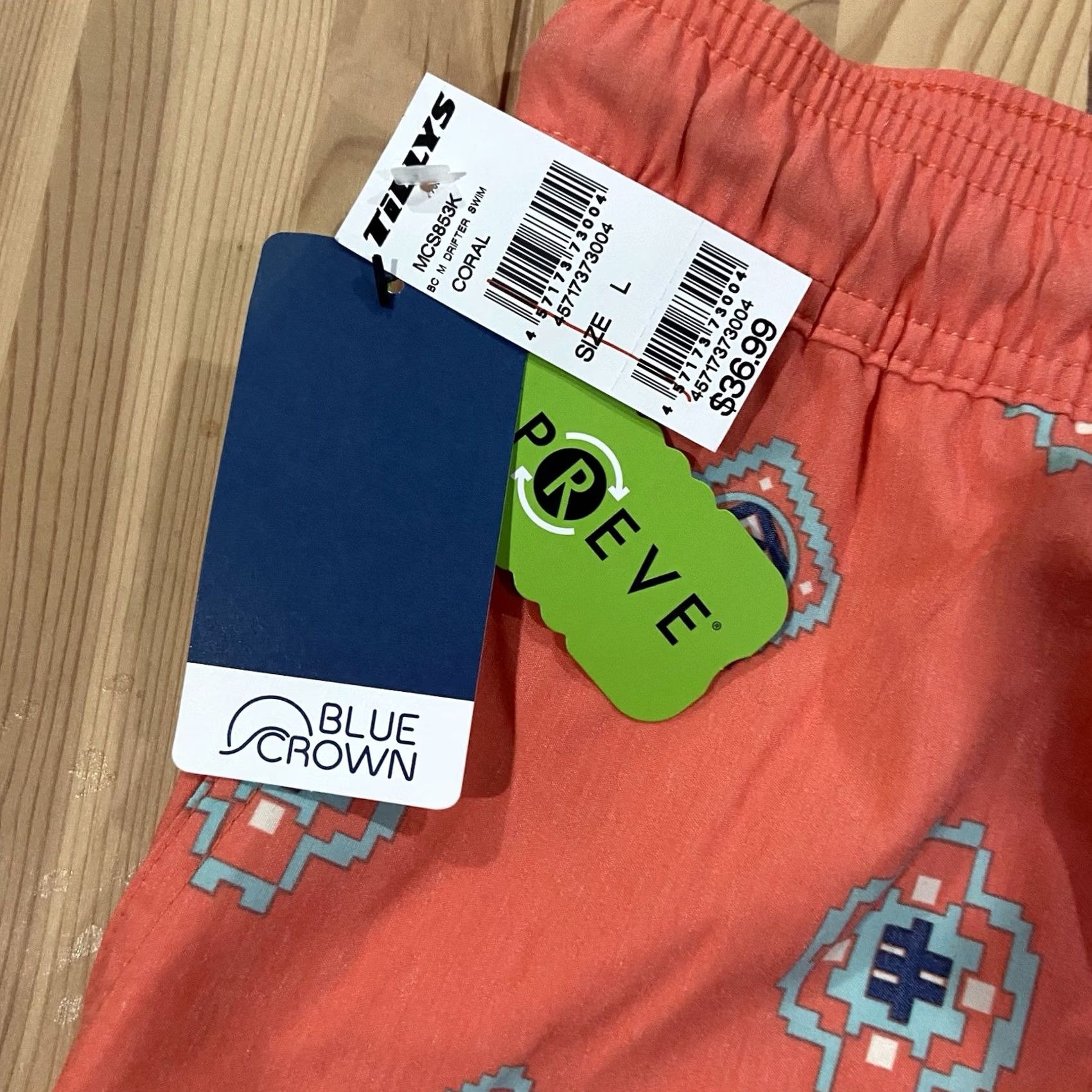 Tillys Tillys Swim Bottom Trunks Pink Water-Reactive New Blue Crown Aztec L Men Large Size US 33 - 3 Thumbnail