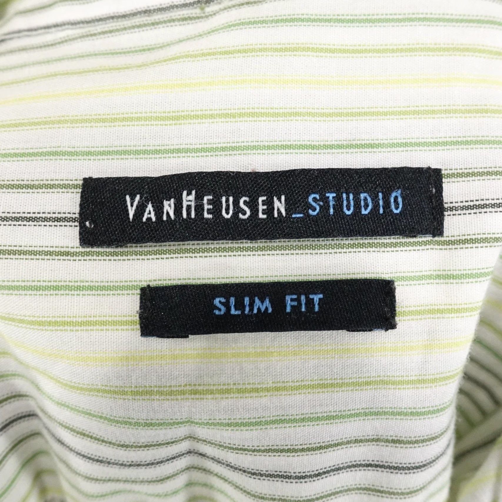 Van Heusen Van Heusen Studio Shirt Mens 16.5 Stripe Button Up White Slim Fit Dress Shirt Size US L / EU 52-54 / 3 - 7 Thumbnail