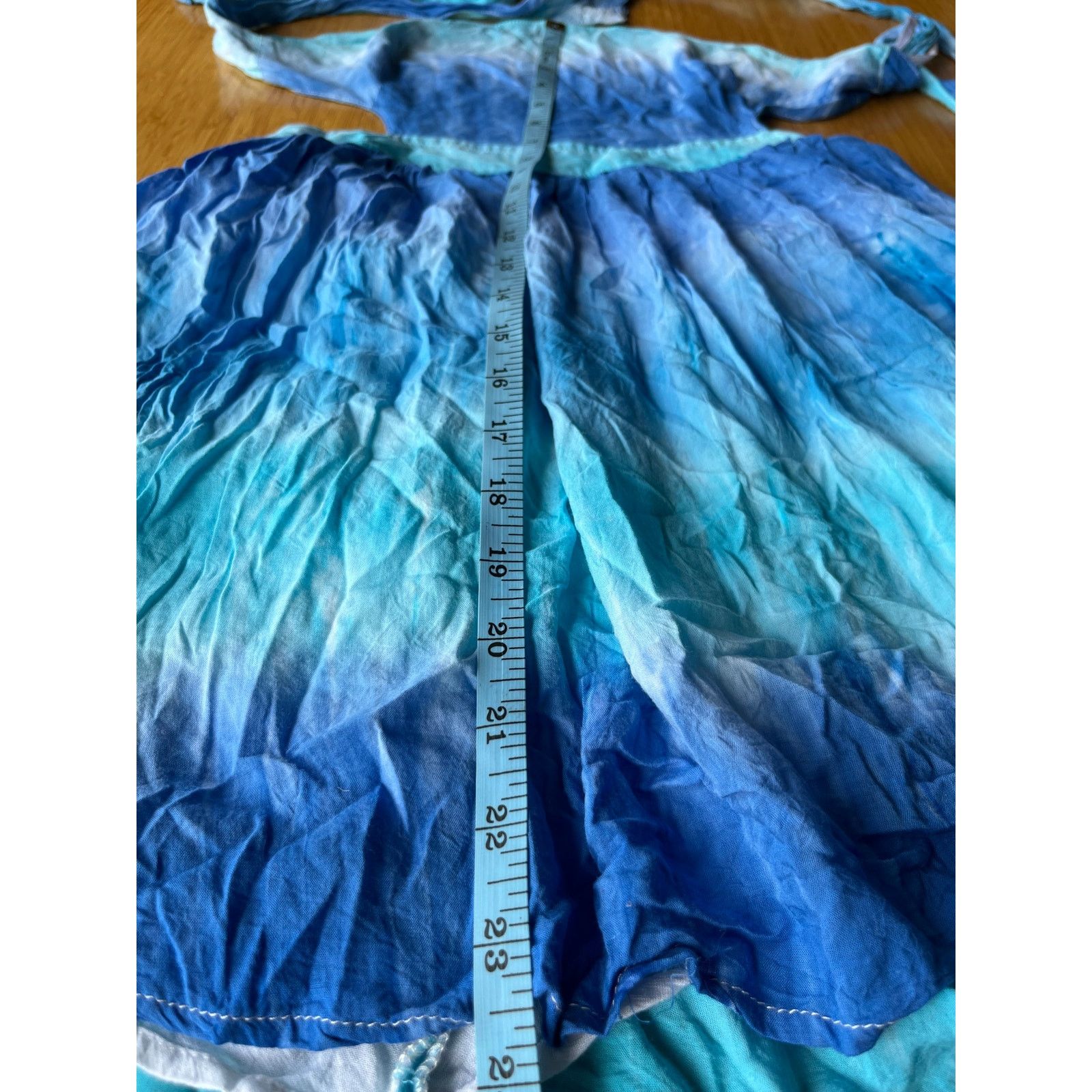 Other Rayon Cotton Candy Blue Tie-Dye strapless summer Mini Dress Size M / US 6-8 / IT 42-44 - 9 Thumbnail