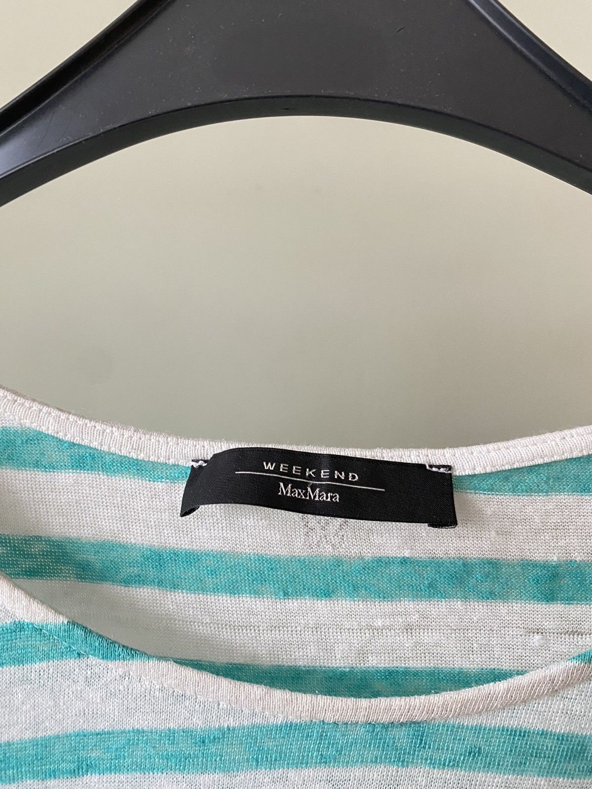Max Mara × Weekend Max Mara Max Mara Weekend Linen stripe long t shirt vintage Size L / US 10 / IT 46 - 2 Thumbnail