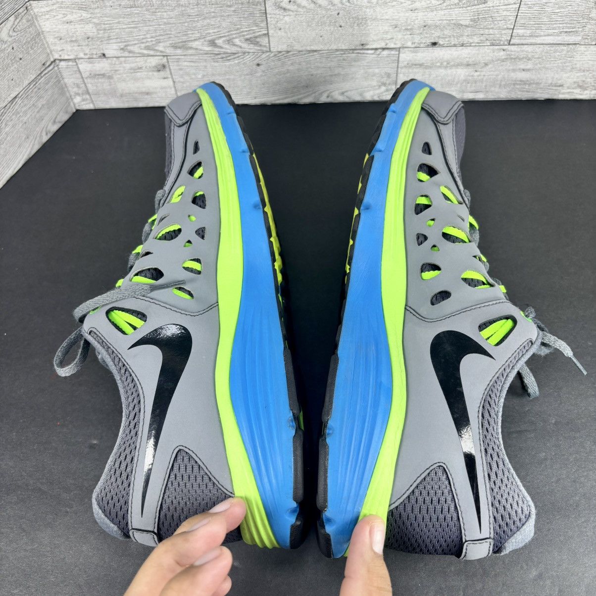 Nike Nike Dual Fusion Run 2 Grey/Lime/Blue Running Shoes Sz 13 Size US 13 / EU 46 - 7 Thumbnail