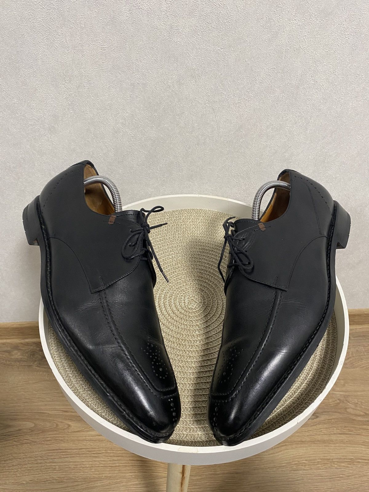 Floris van Bommel Van Bommel Split-toe Black Leather Derby Shoes Size US 11 / EU 44 - 2 Thumbnail