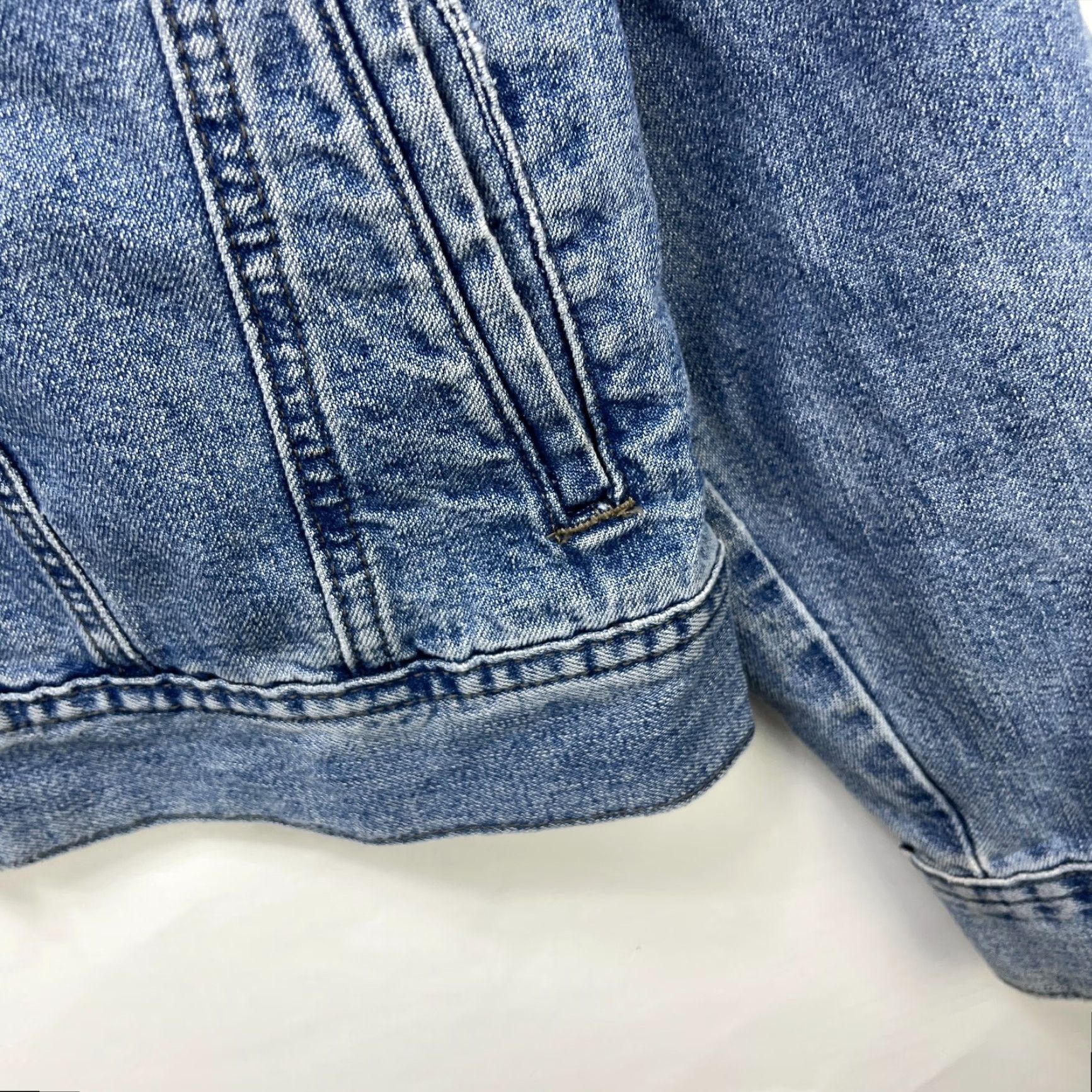 Lee VINTAGE Lee Riveted Denim Jacket Womens M Blue Biker Jacket Womens Medium Denim 90s Mens? Size M / US 6-8 / IT 42-44 - 6 Thumbnail