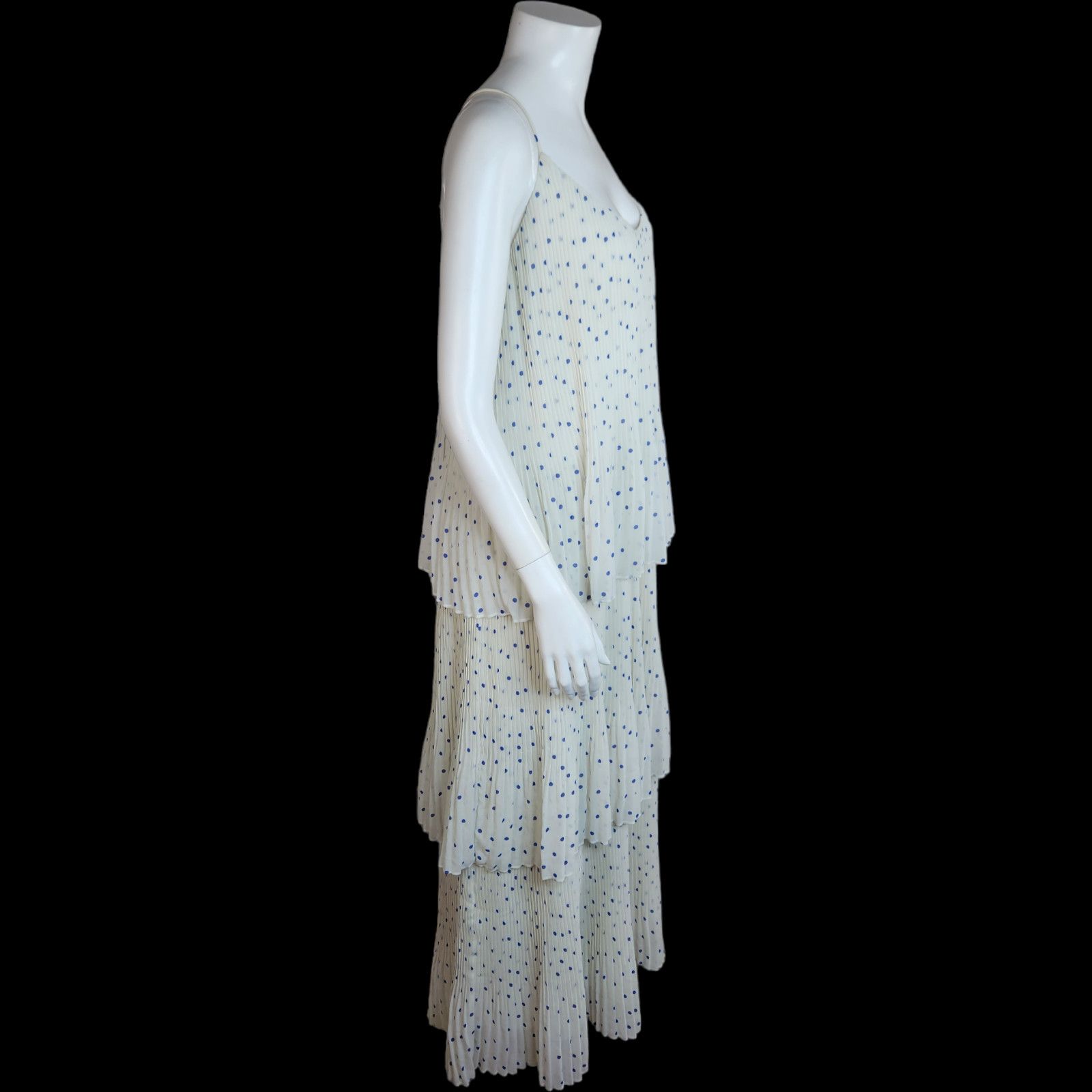 Samsoe Samsoe Samsoe Samsoe Womens Large Blue Polka Dot Maxi Dress Size L / US 10 / IT 46 - 6 Thumbnail