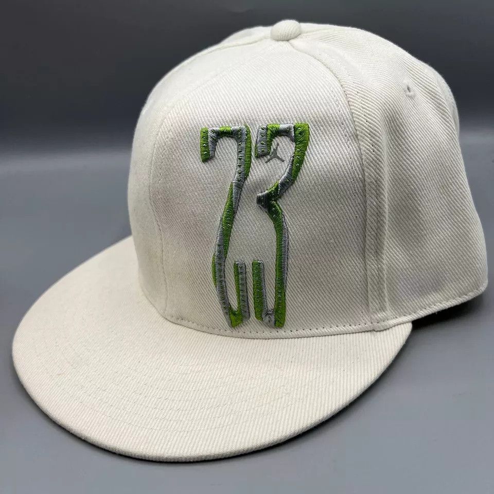 Jordan Brand Air Jordan 23 Hat Men 7 3/8 White Green Jumpman Fitted Cap Size ONE SIZE - 2 Thumbnail