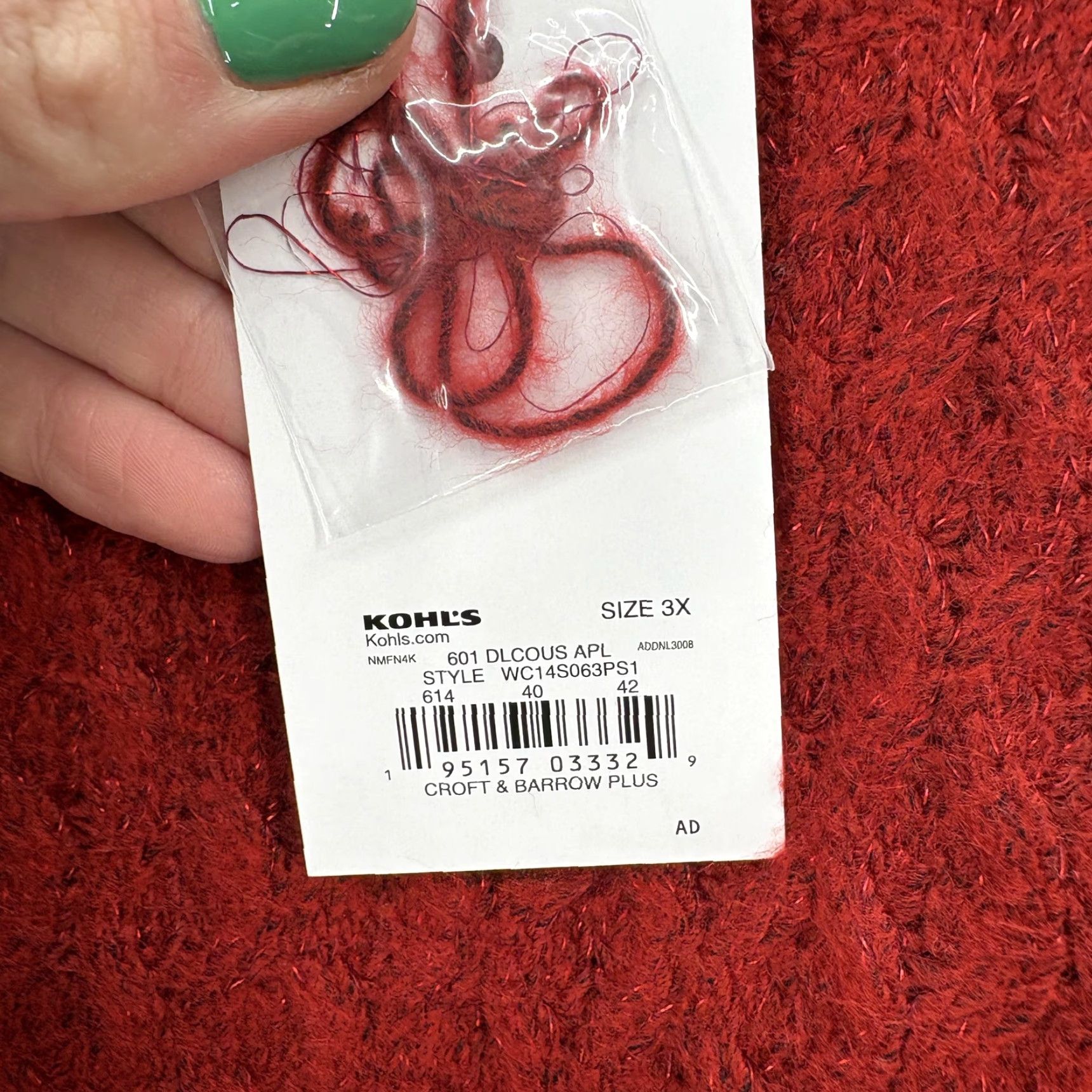 Croft & Barrow Croft & Barrow Sweater Womens 3X Red Cable Knit Crew Neck NWT Extra Cozy Pullover Casual Knit Womens 3X Red Crew Neck Cable Knit Sweater NWT Size XXL / US 16-18 / IT 52-54 - 6 Thumbnail