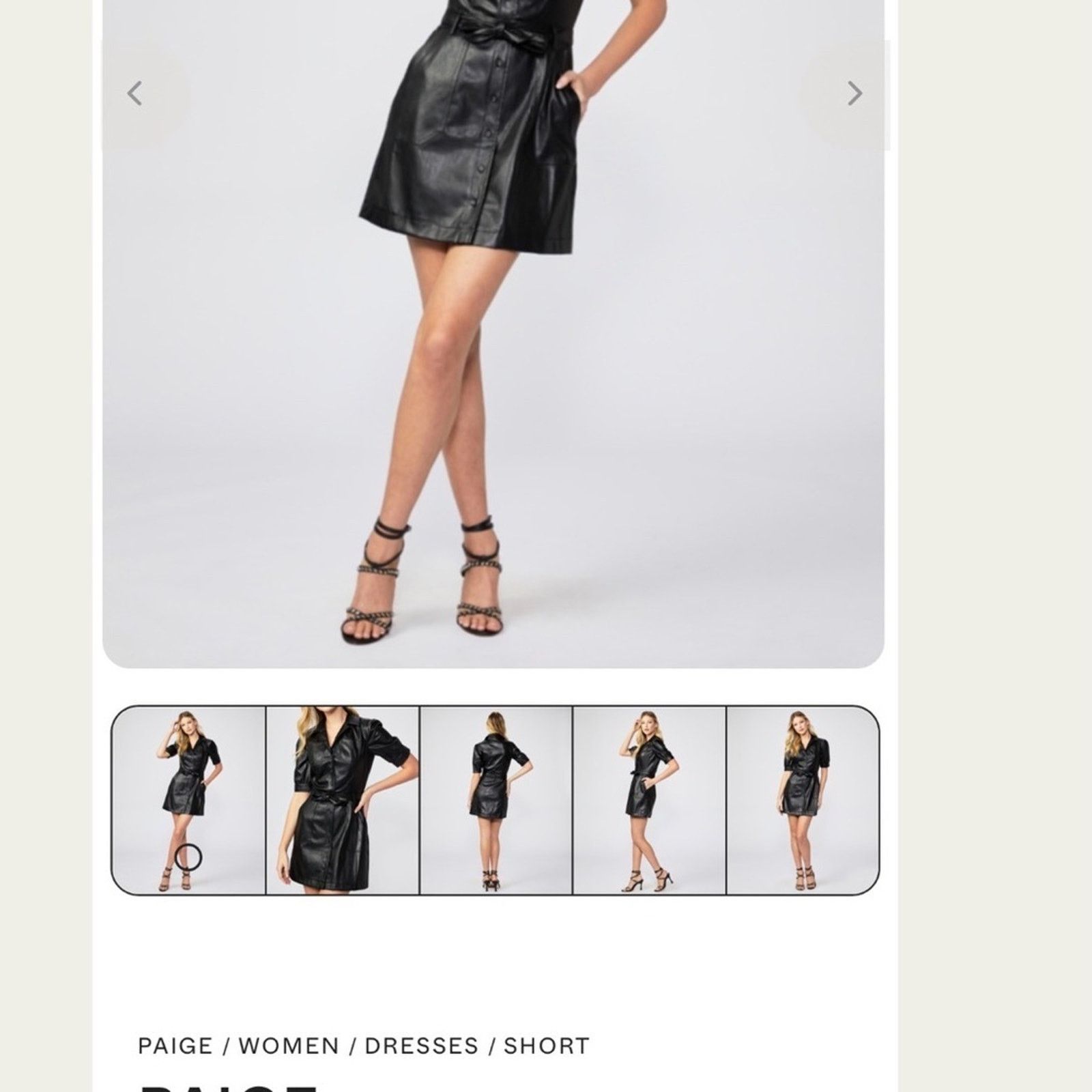 Paige New PAIGE Black Faux Leather Mini Dress size S Size S / US 4 / IT 40 - 4 Thumbnail