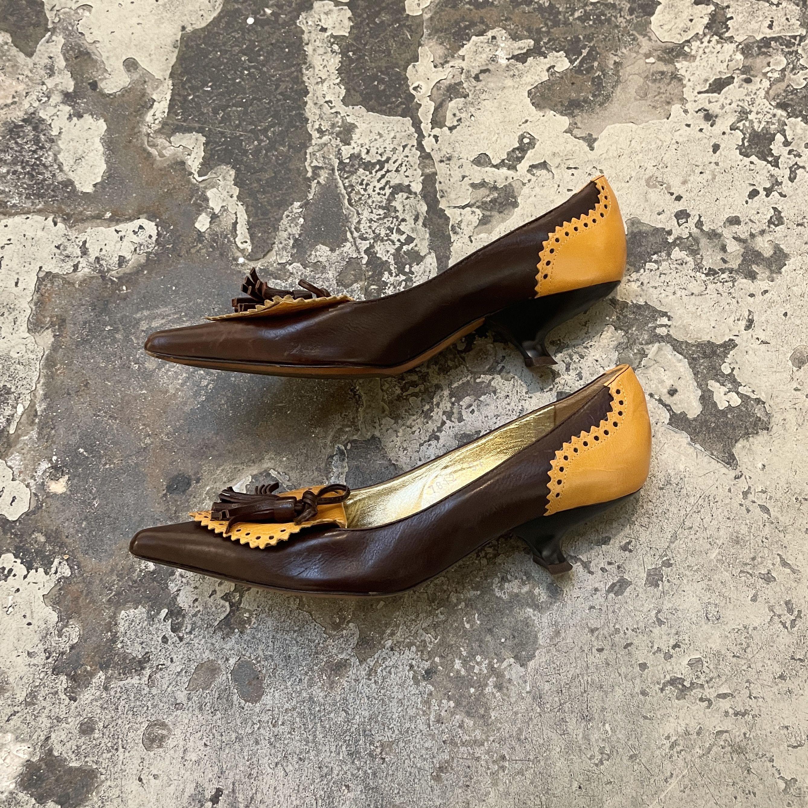 Etro Etro saffron and brown coquette pumps heels Size US 7 / IT 37 - 4 Thumbnail