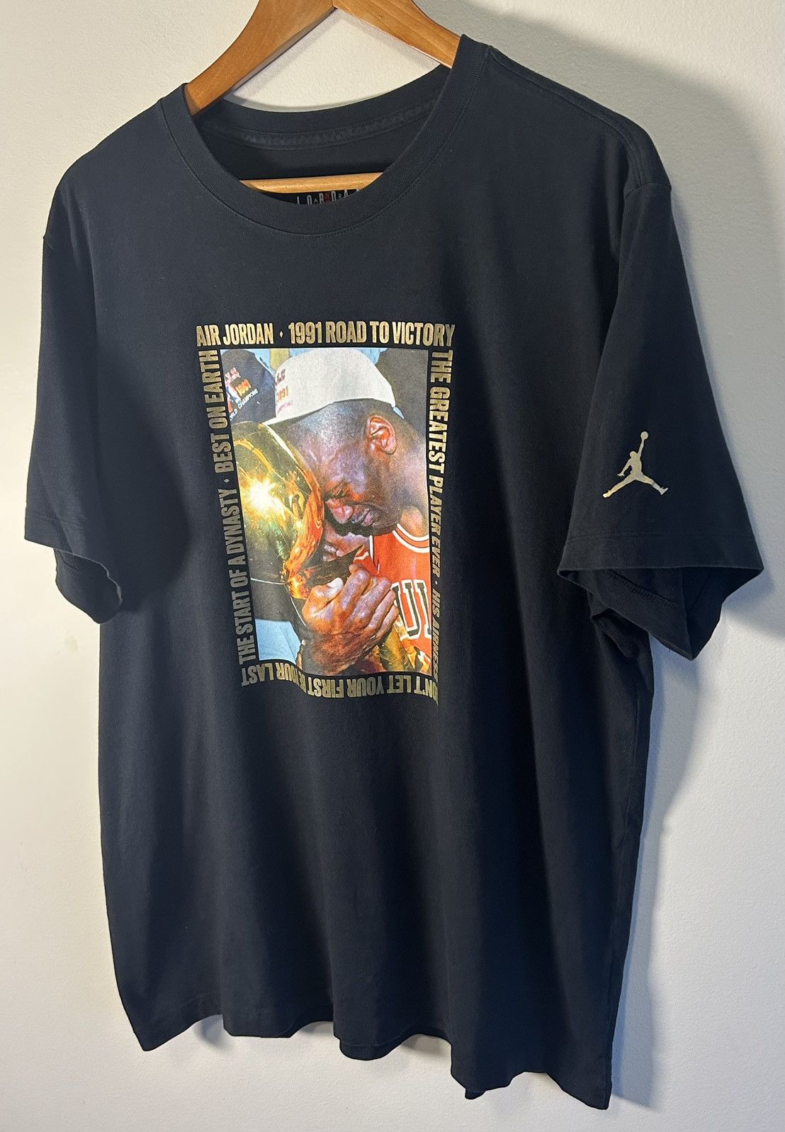 Jordan Brand Air Jordan Shirt Mens XL Black Jumpman 1991 Road To Victory Size US XL / EU 56 / 4 - 3 Thumbnail