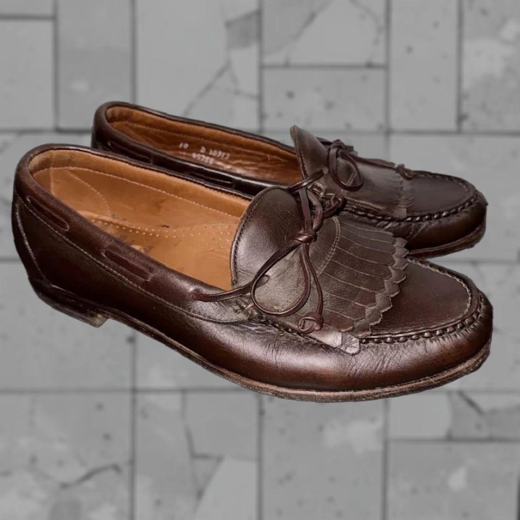 Allen Edmonds Allen Edmonds Alameda Brown Calf Leather Kiltie Tie Loafers Men’s 10 D Brown Leather Dress Shoe Men’s 10 D Size US 10 / EU 43 - 1 Thumbnail
