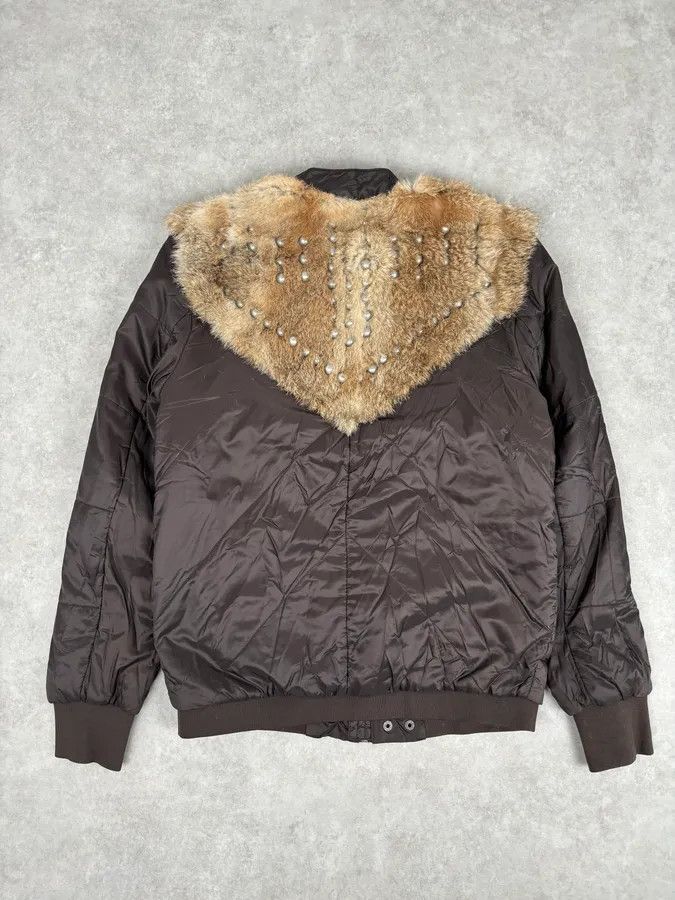 Diesel 2000s Diesel Fur Studded Shoulders Brown Puffer Jacket Size US M / EU 48-50 / 2 - 5 Thumbnail