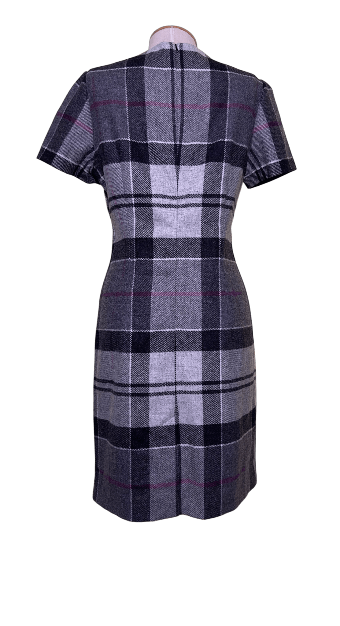 Barbour Tartan Grey Wool Dress Size M / US 6-8 / IT 42-44 - 3 Thumbnail