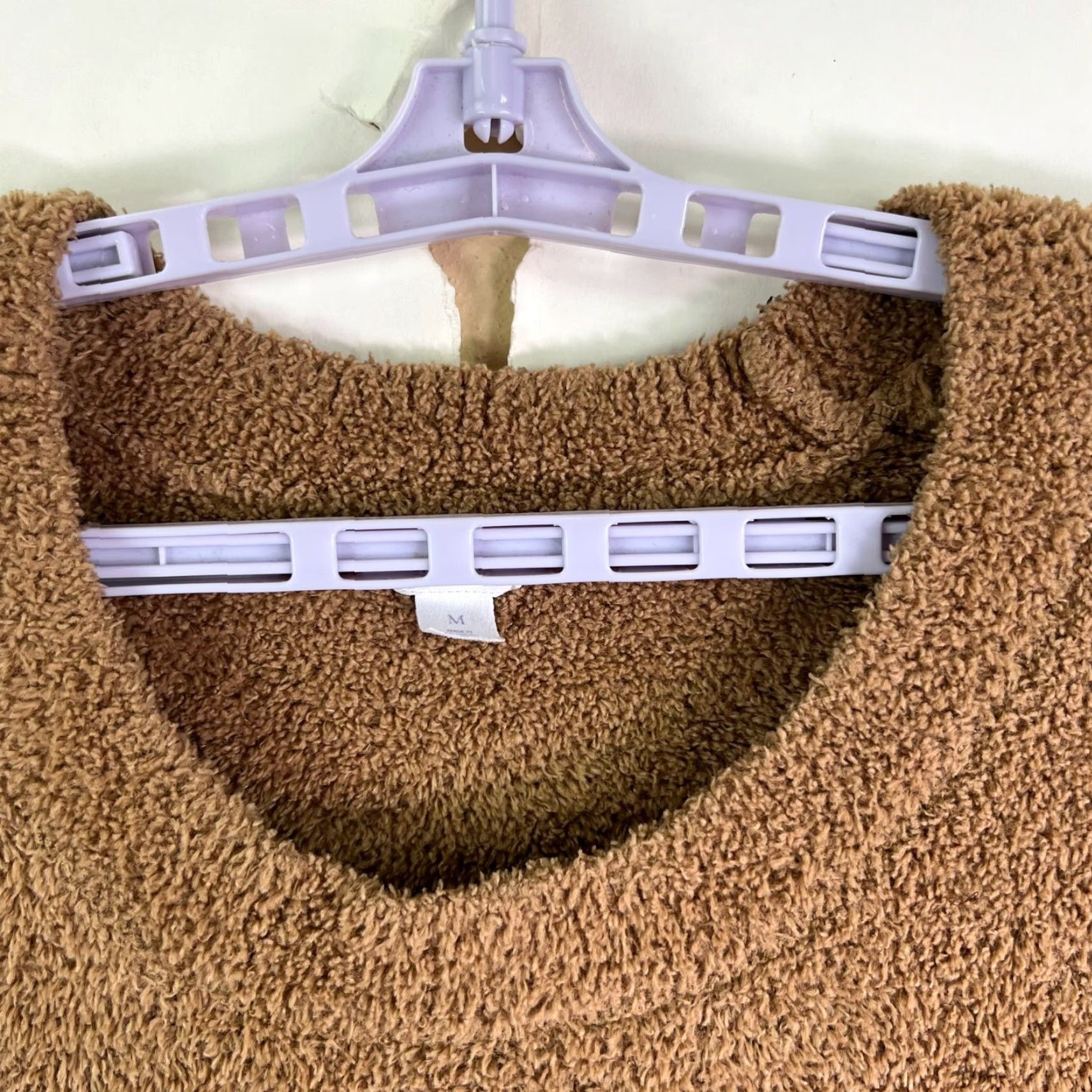 Vintage Stars Above Sweater Size M tan Fleece Soft V-Neck Womens Size M / US 6-8 / IT 42-44 - 4 Thumbnail