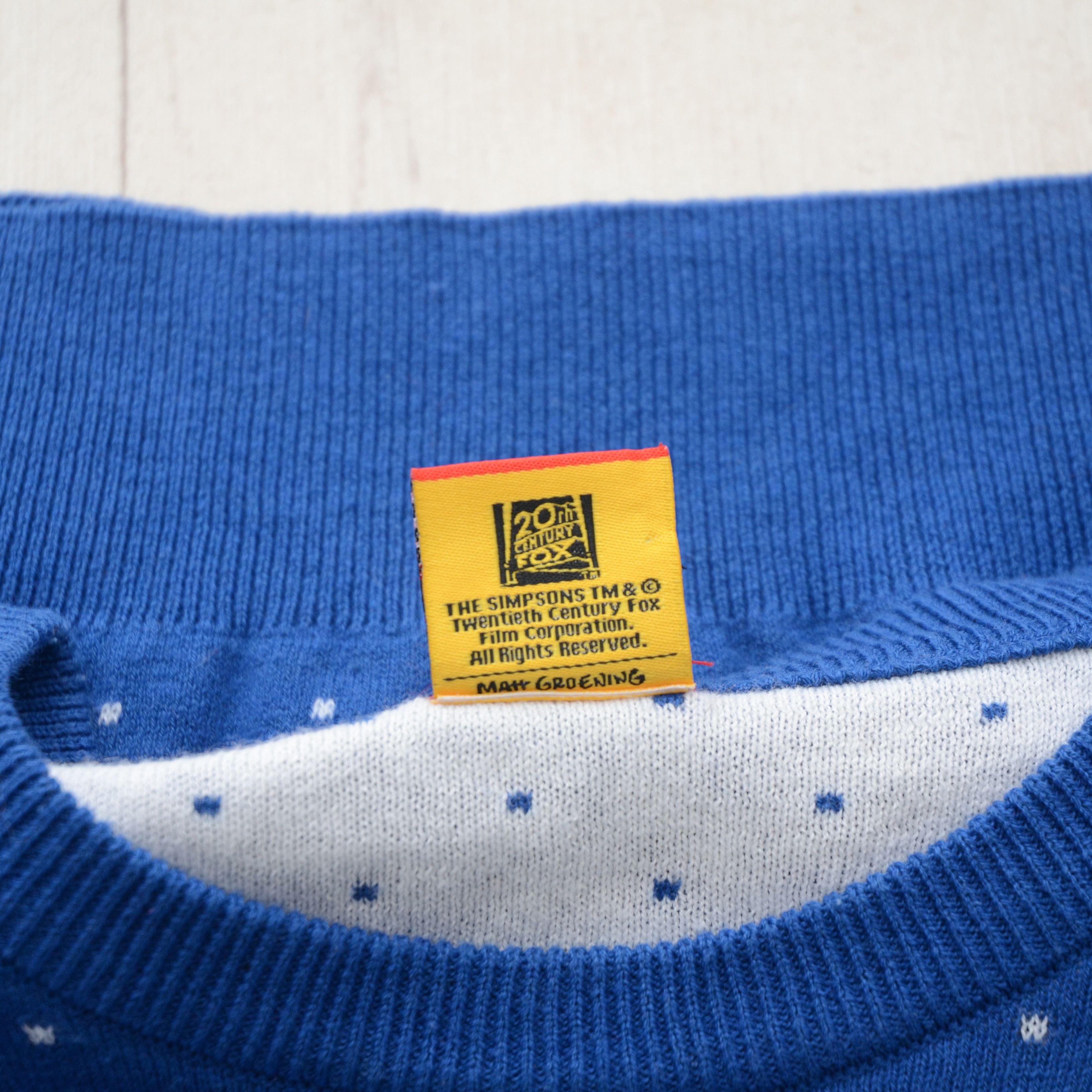 Cartoon Network The Simpsons Mr Plow Christmas Sweater Blue Geometric Jumper Size US M / EU 48-50 / 2 - 11 Thumbnail