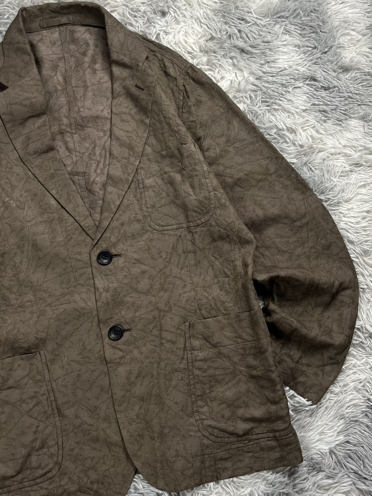 Issey Miyake ISSEY MIYAKE MEN Dyed Patch Pocket Jacket Mocha Size 44L - 4 Thumbnail