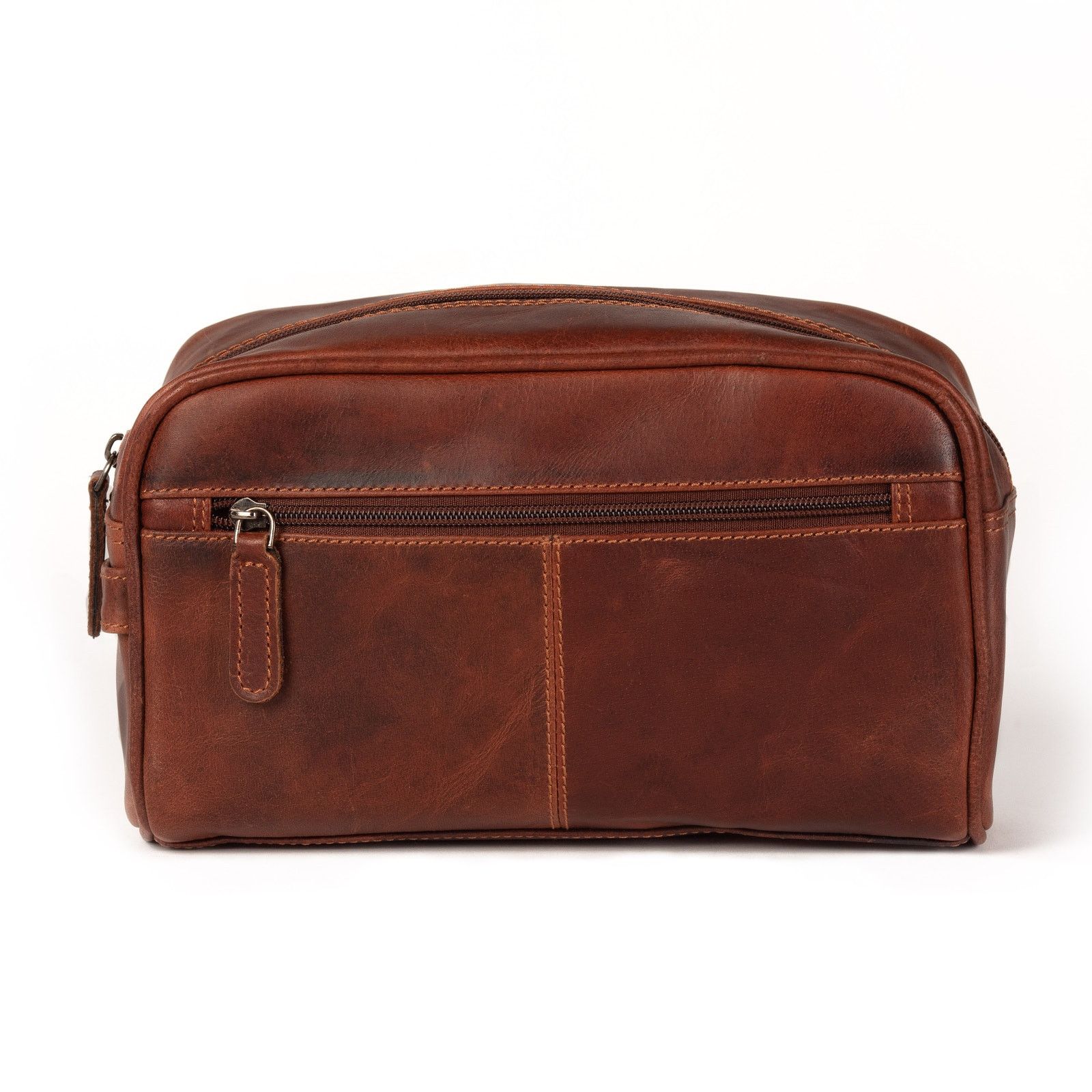Handmade New Genuine Leather Toiletry Bag Dark Rustic Reddish Brown Size ONE SIZE - 1 Thumbnail