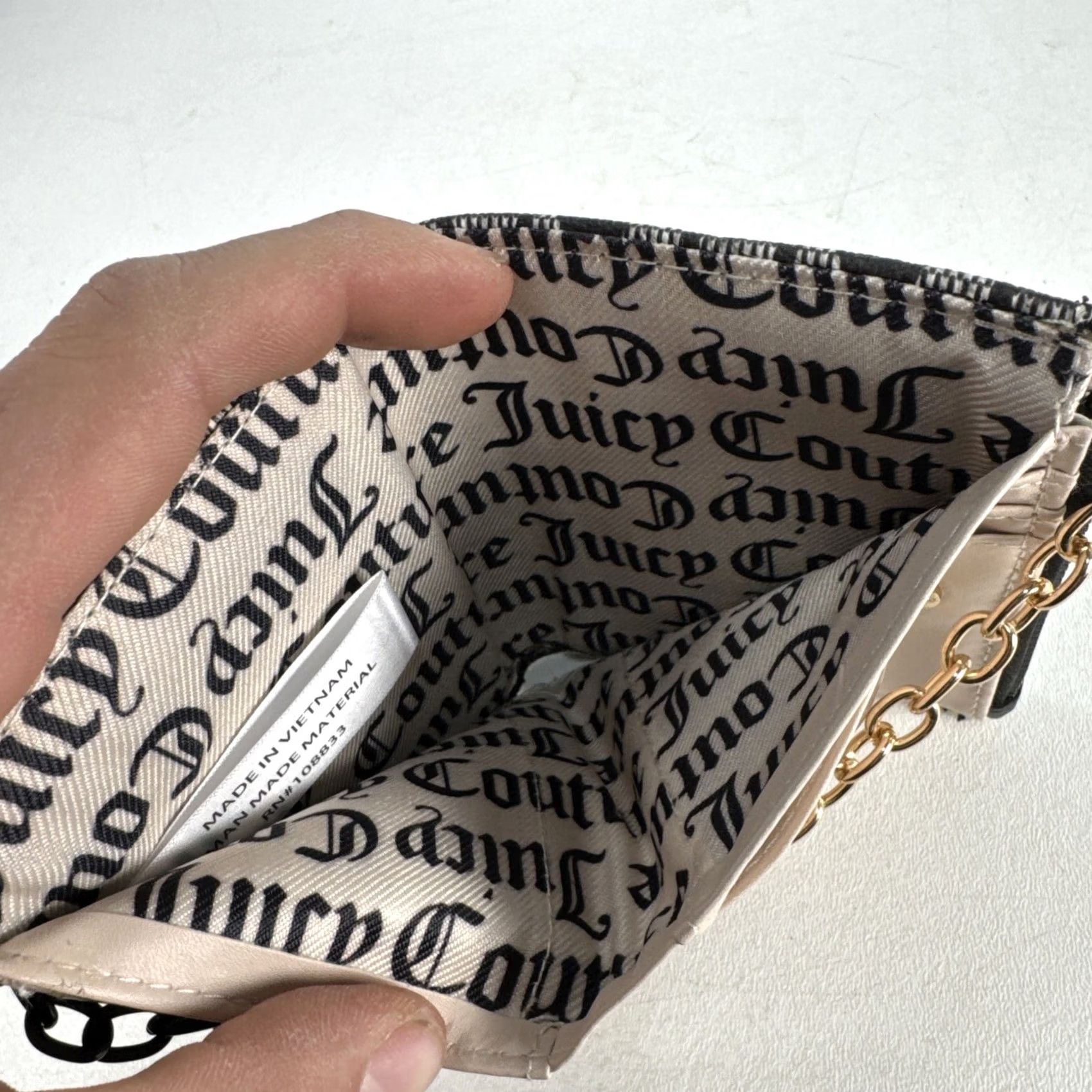 Juicy Couture Juicy Couture Wallet Zip-Around Gray Monogram Spell Out Embellishments Credit Card Folding Women Size ONE SIZE - 5 Thumbnail