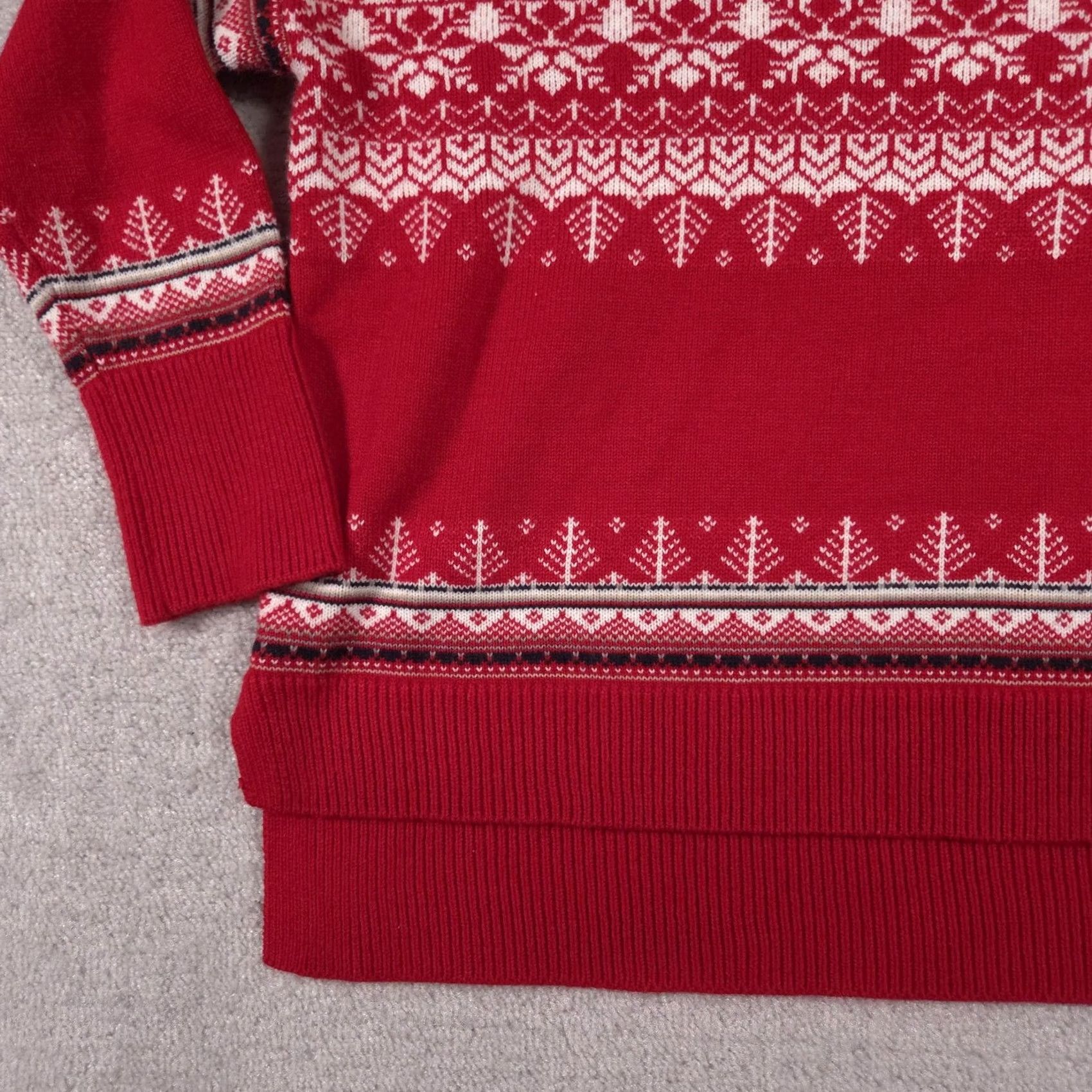 Tommy Hilfiger Tommy Hilfiger Sweater Womens XL Red Fair Isle Knit Holiday Crewneck Pullover Size XL / US 12-14 / IT 48-50 - 4 Thumbnail