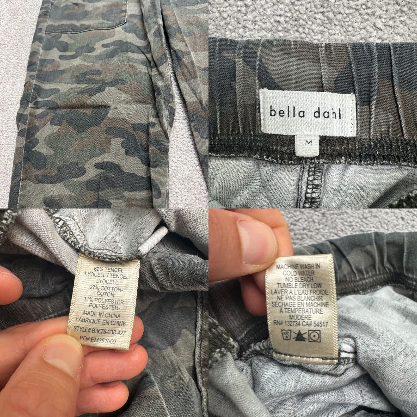 Bella Dahl Bella Dahl Camo Jogger Pants Womens Medium Casual 32x25 Elastic Waist Cotton Blend multicolor Size 32" / US 10 / IT 46 - 8 Thumbnail