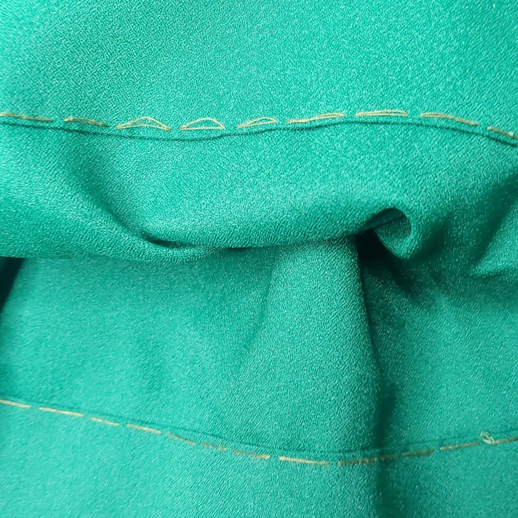 Vintage VINTAGE Handmade Girls Dress Slip Dress Green Blue Cotton Polyester Long Sleeve Ethnic/Peasant 32" sweep 44.5" sweep Womens? Size ONE SIZE - 6 Thumbnail