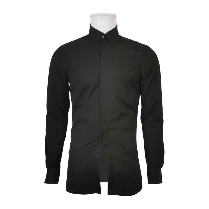 Fendi Fendi Black Cotton Logo Embroidered Shirt 0089 Size US S / EU 44-46 / 1 - 1 Thumbnail