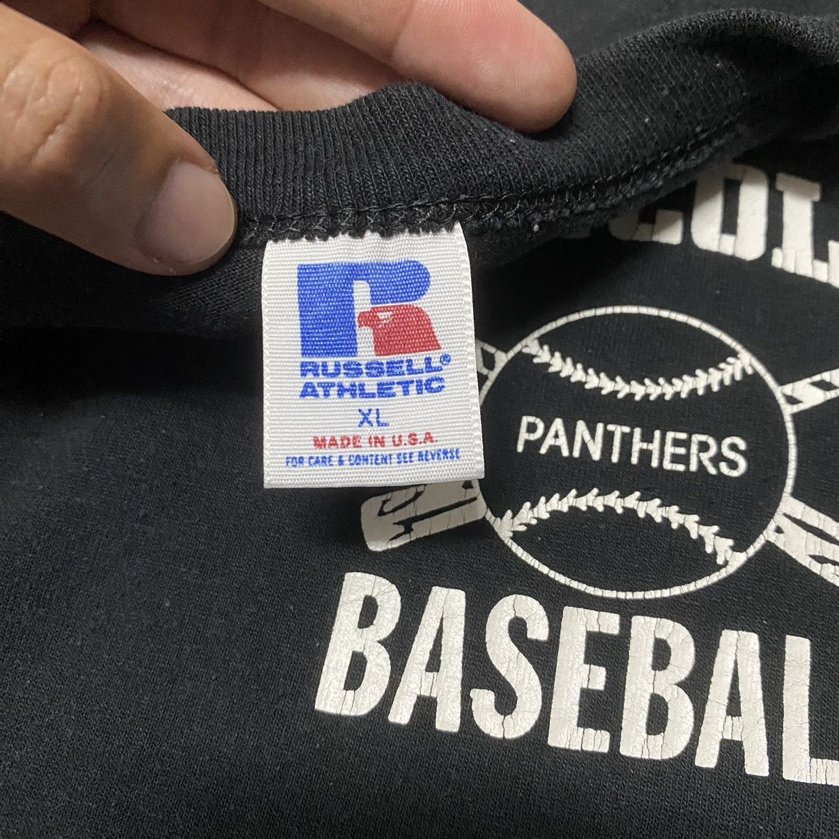 Russell Athletic × Vintage Carolina Panthers Russell Athletic Baseball T Shirt Size US XL / EU 56 / 4 - 3 Thumbnail