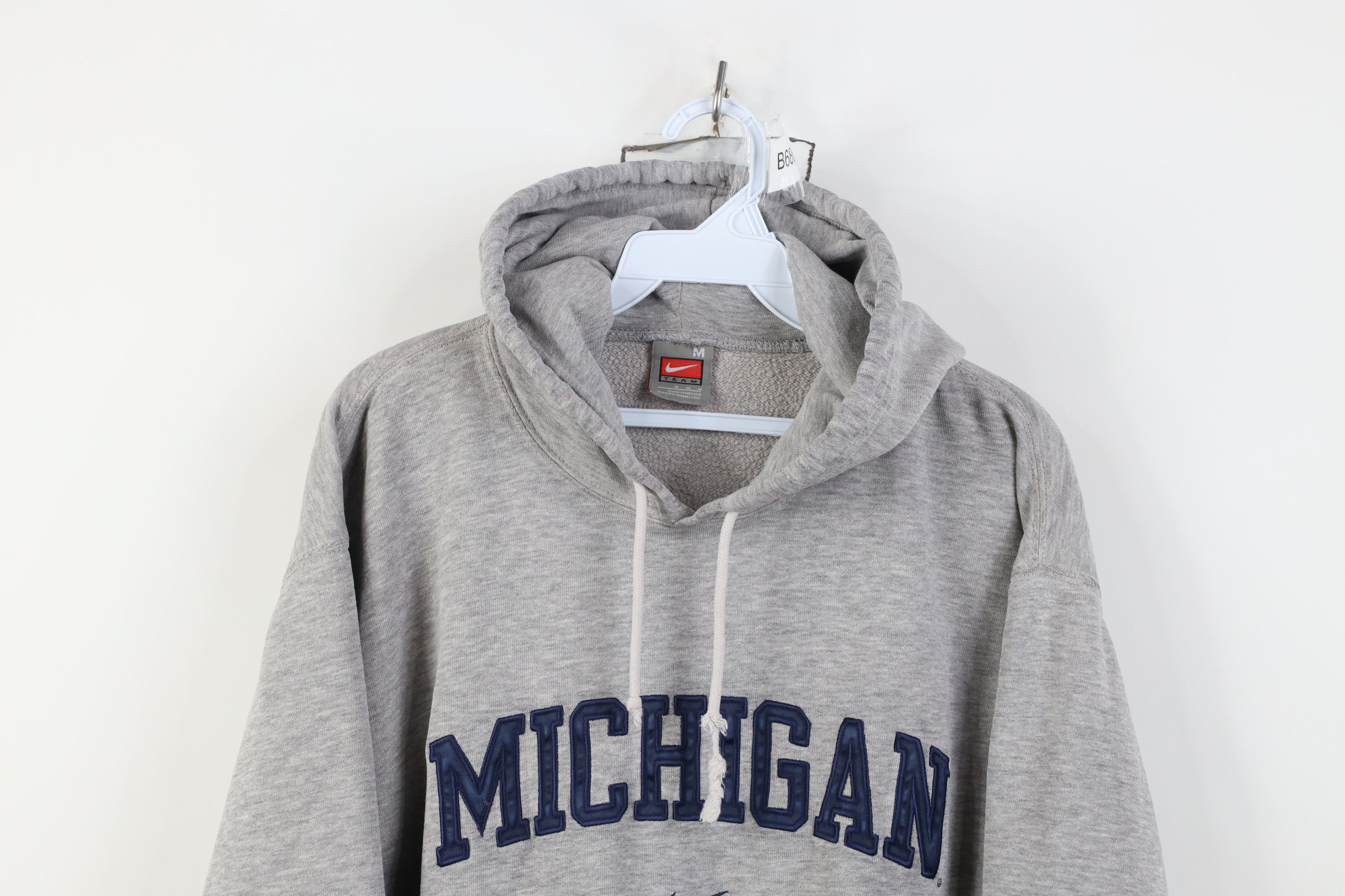 Nike Vintage Nike Swoosh University of Michigan Hoodie Gray Size US M / EU 48-50 / 2 - 2 Thumbnail