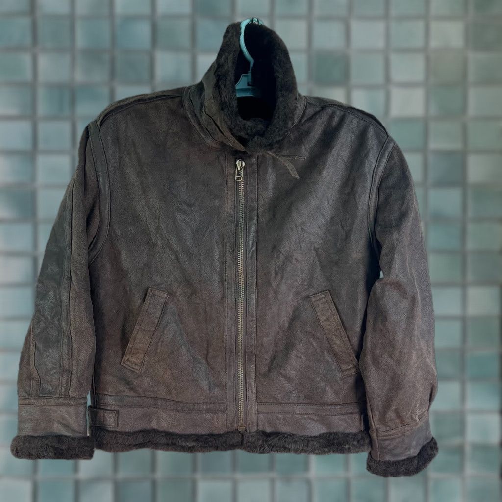 Vintage Albert Duke NY Leather Bomber Aviator Biker Jacket Womens M Brown Size M / US 6-8 / IT 42-44 - 1 Thumbnail