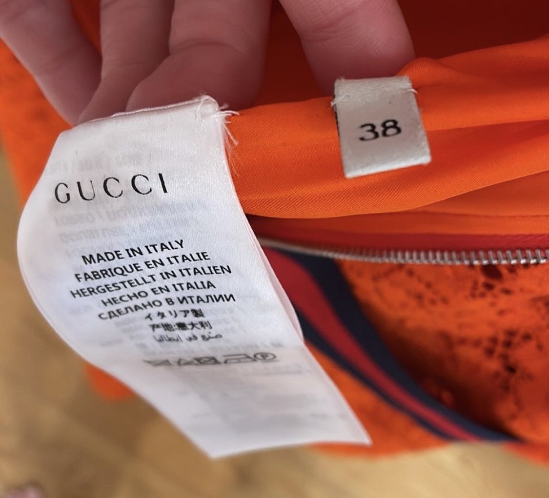 Gucci Gucci "Cluni" orange lace dress with crystals Size XS / US 0-2 / IT 36-38 - 4 Thumbnail
