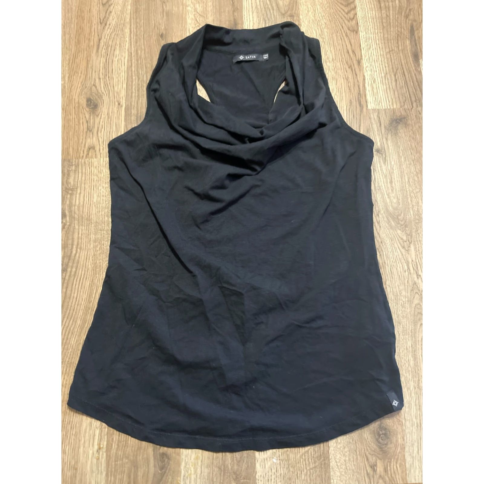 Vintage Satva Shirt Women's Size L Black Sleeveless Cowl Neck Size L / US 10 / IT 46 - 2 Thumbnail