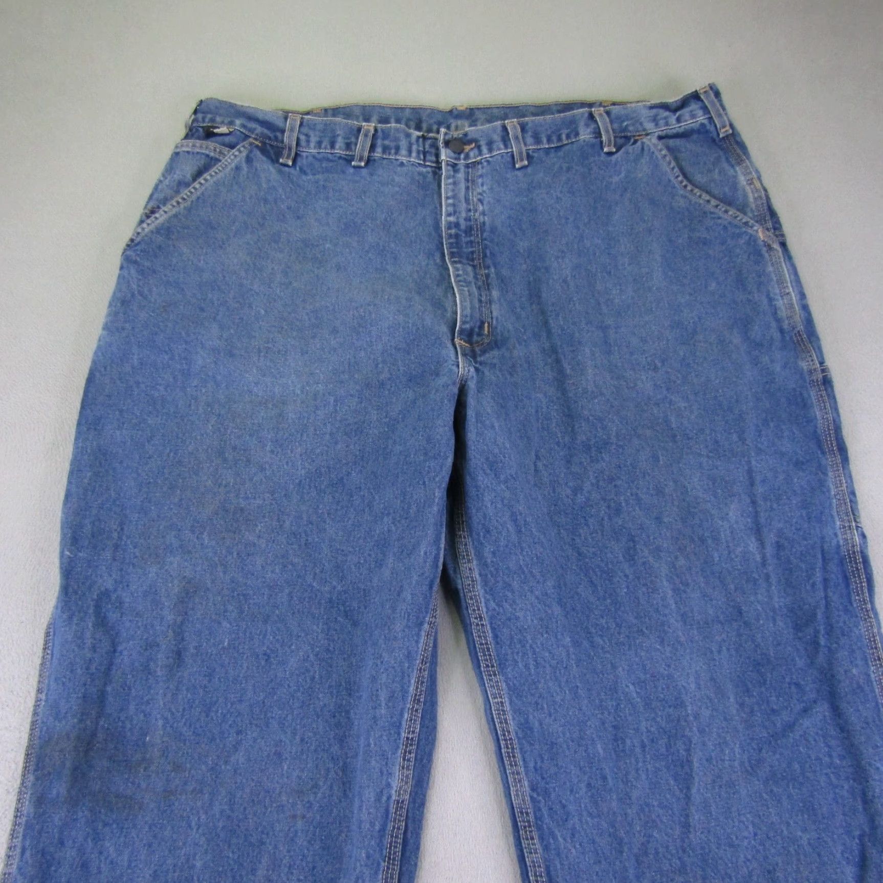 Carhartt Carhartt Jeans Men 46x30 FR Flame-Resistant Denim Jeans Big & Tall Blue Cotton Denim Pockets Logo Zipper Button Outdoor Jeans Mens Size US 44 / EU 60 - 2 Thumbnail