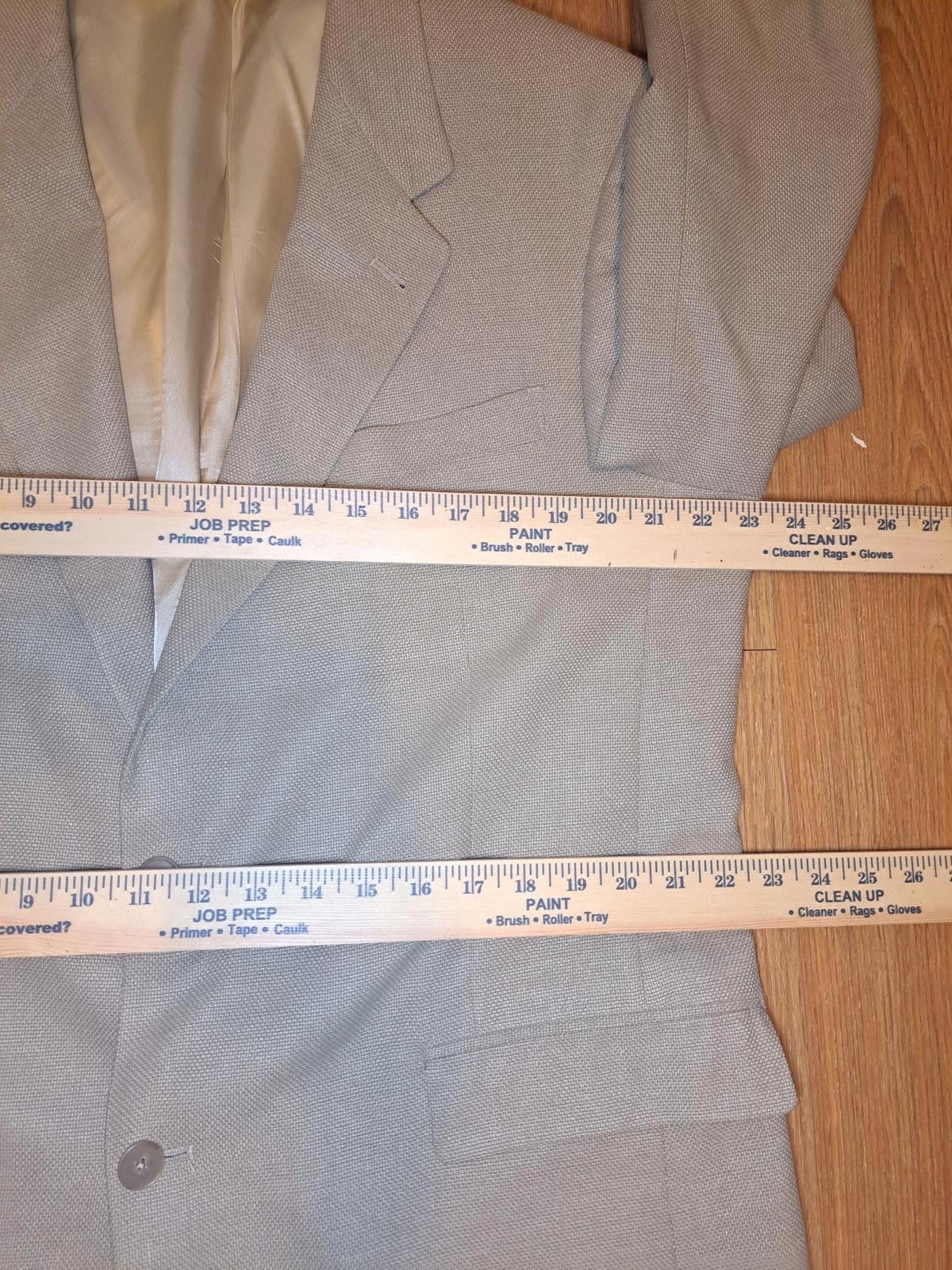 Hart Schaffner Marx Hart Schaffner Marx Sport Coat Mens 44L Beige Hopsack Wool Size 44L - 11 Thumbnail
