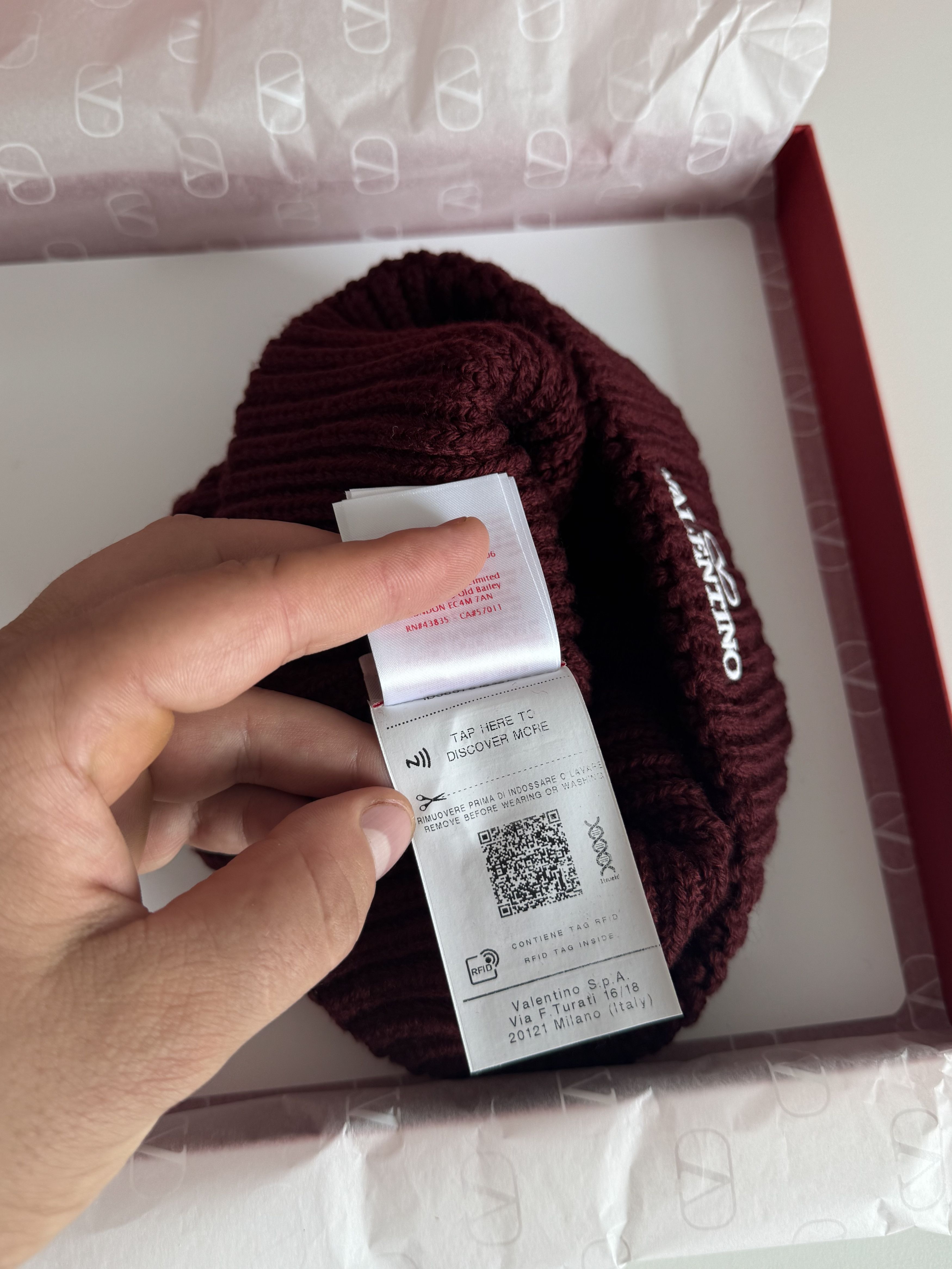 Valentino VALENTINO HAT | BURGUDNY | NEW Size ONE SIZE - 7 Thumbnail