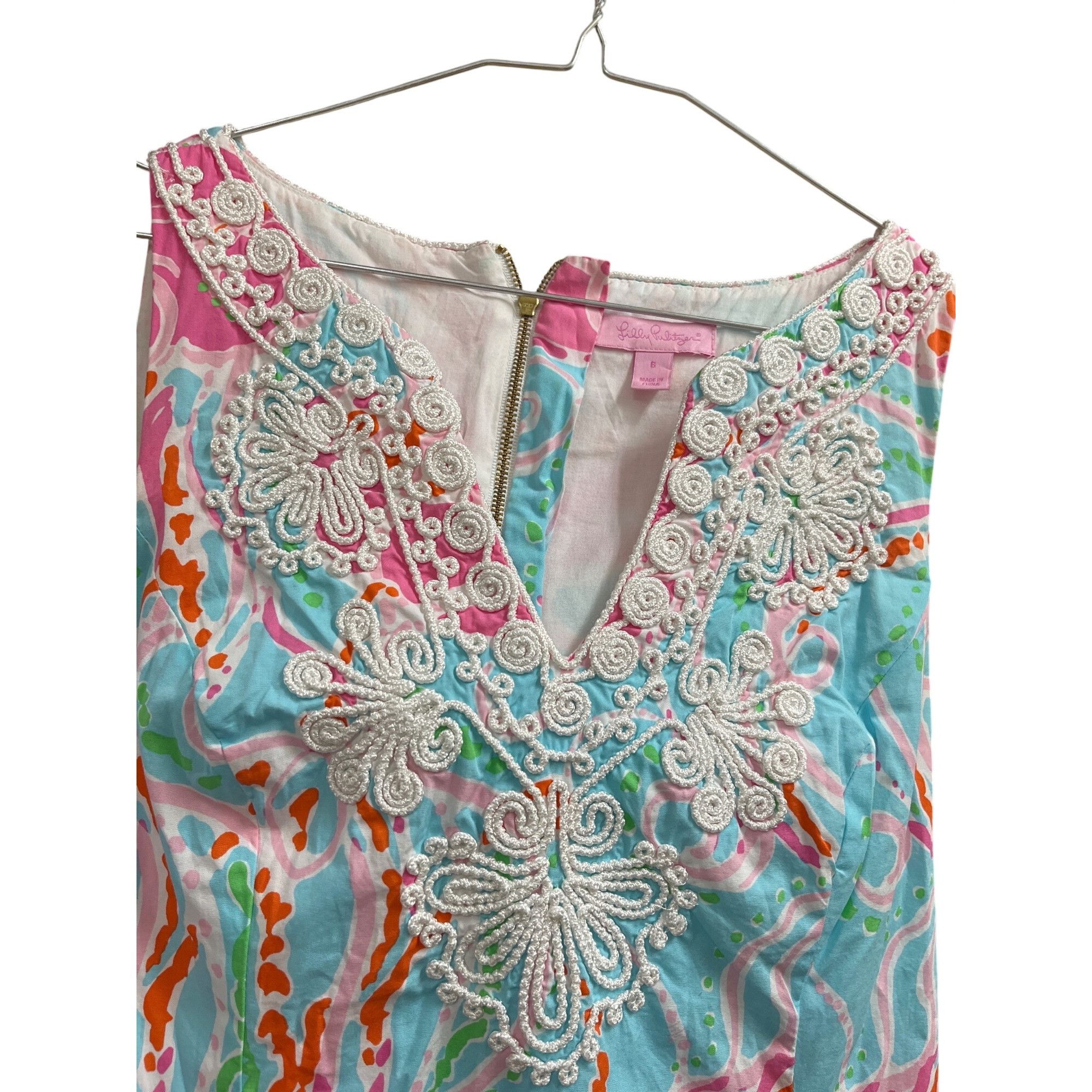 Lilly Pulitzer Lily Pulitzer wms pink aqual embroided spring summer midi dr Size M / US 6-8 / IT 42-44 - 3 Thumbnail