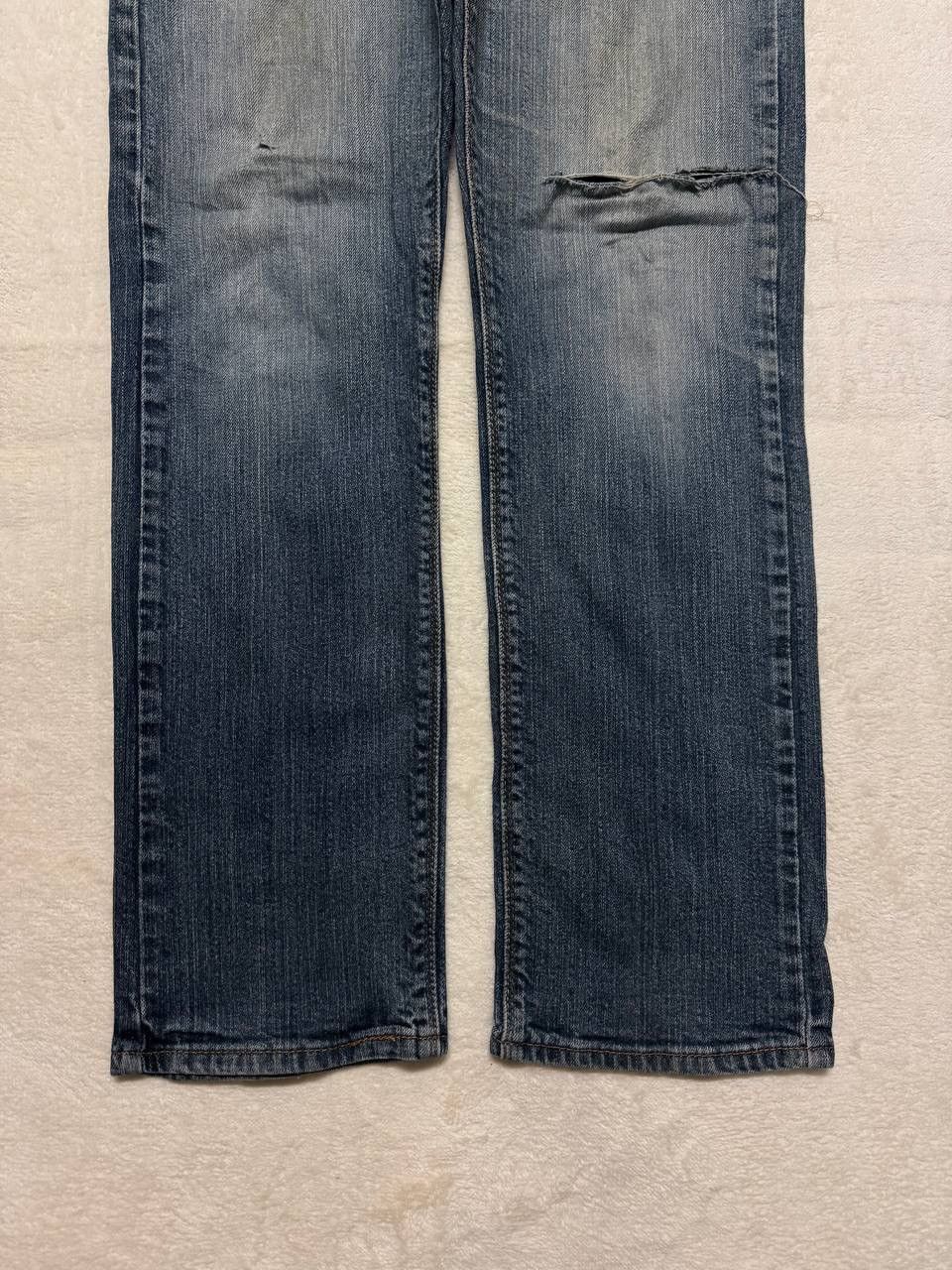Levi's GRUNGE Levi’s Slim Straight Fit Faded Distressed Blue Jeans Size US 33 - 9 Thumbnail