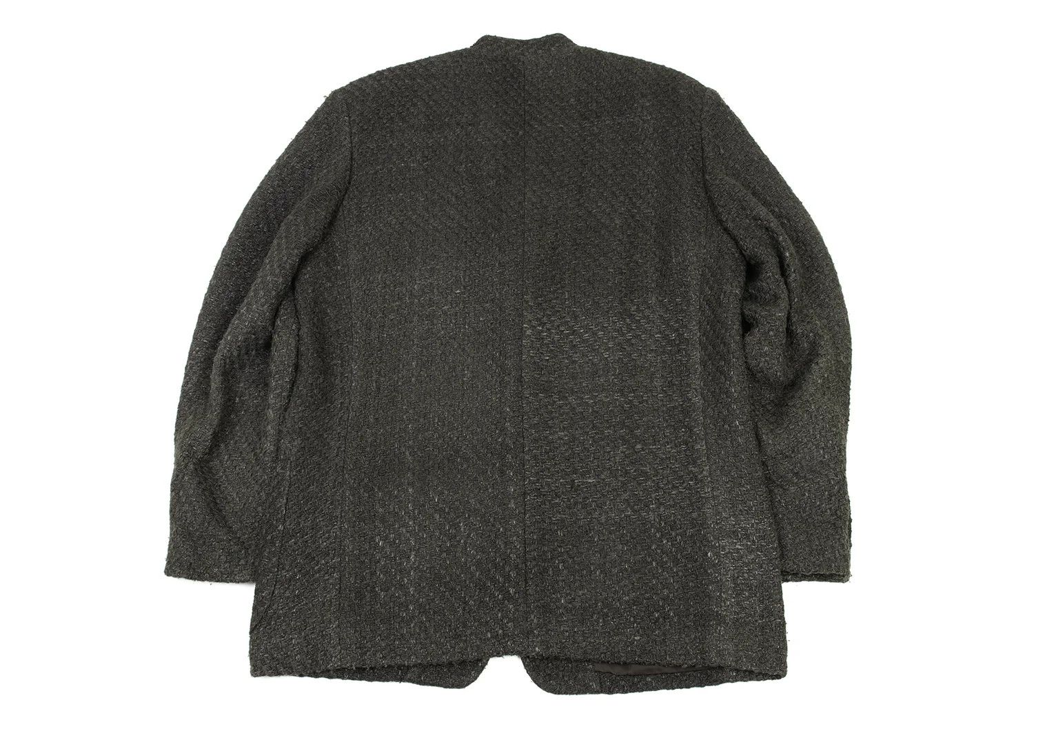 Issey Miyake Silk T Stand Collar Jacket in Khaki, Size L Size US L / EU 52-54 / 3 - 18 Thumbnail