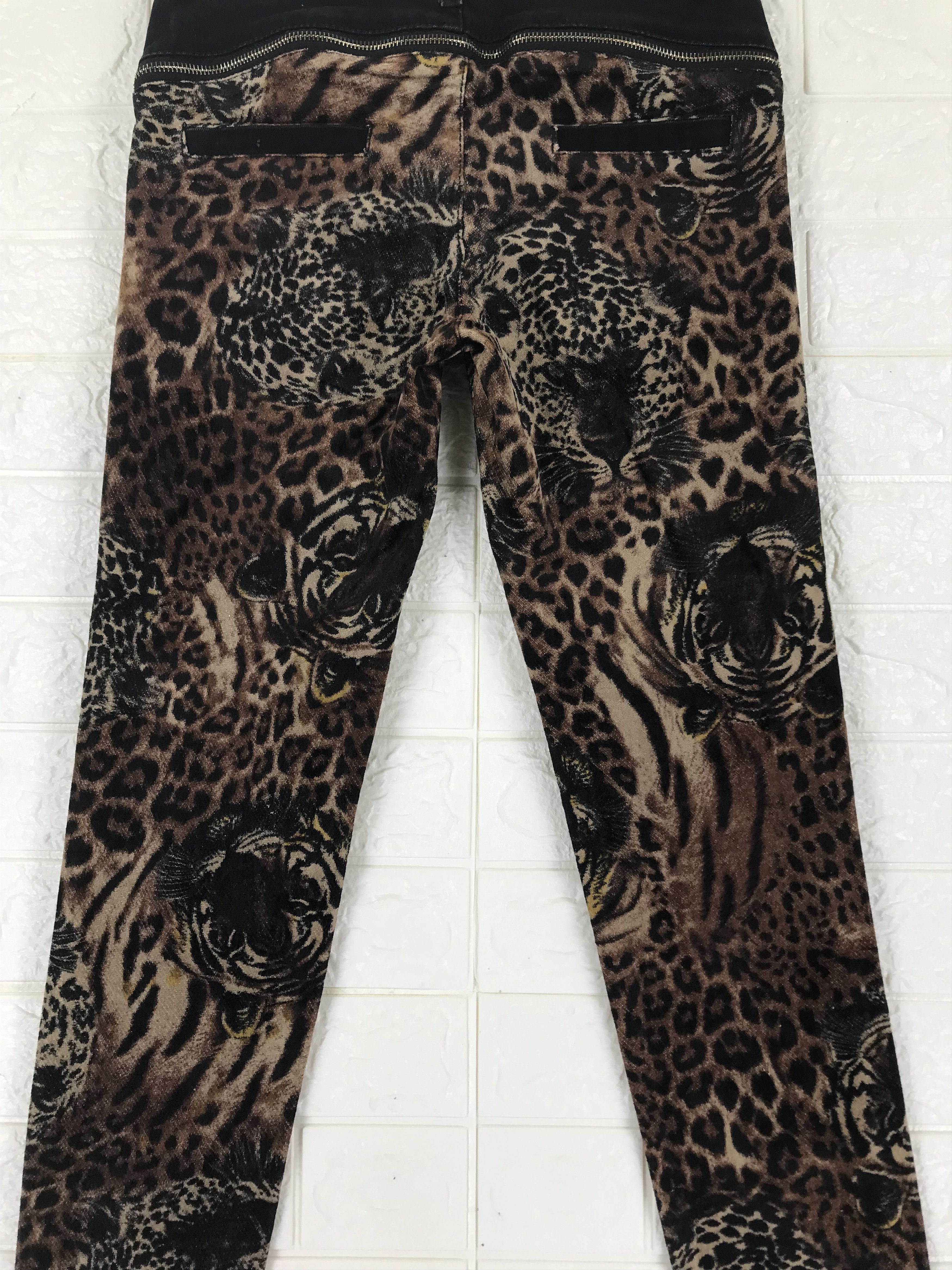 Japanese Brand Japanese Tiger & Leopard 3D Printed Velvet Skinny Pants Size 26" / US 2 / IT 38 - 7 Thumbnail
