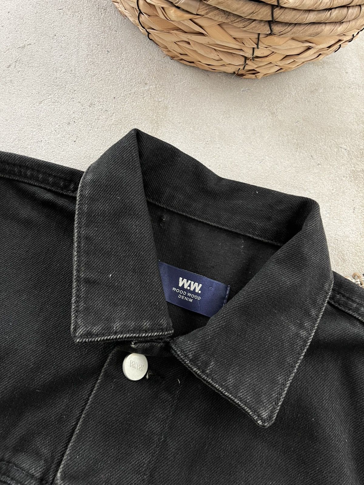Wood Wood Vintage rare Wood Wood Black Denim Jacket Avantgarde Y2K Size US M / EU 48-50 / 2 - 17 Thumbnail