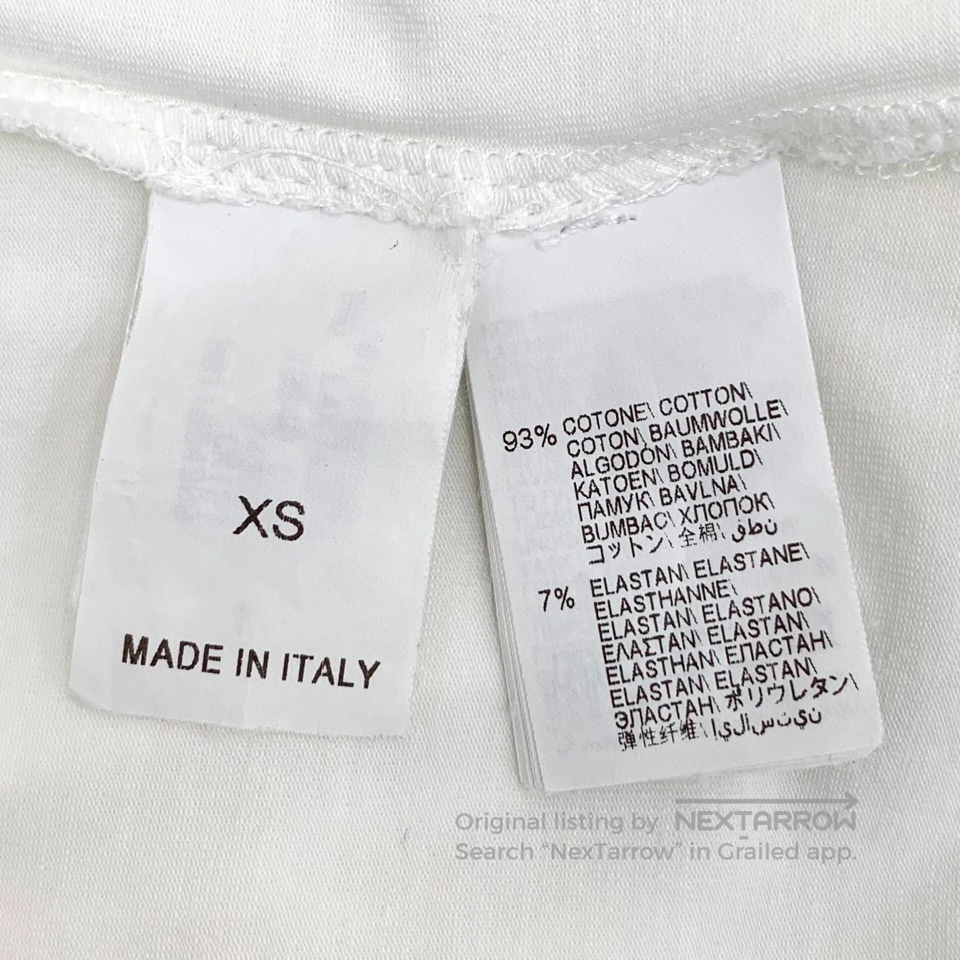 Brunello Cucinelli Brunello Cucinelli White striped bead round neck cotton sh Size US XS / EU 42 / 0 - 6 Thumbnail