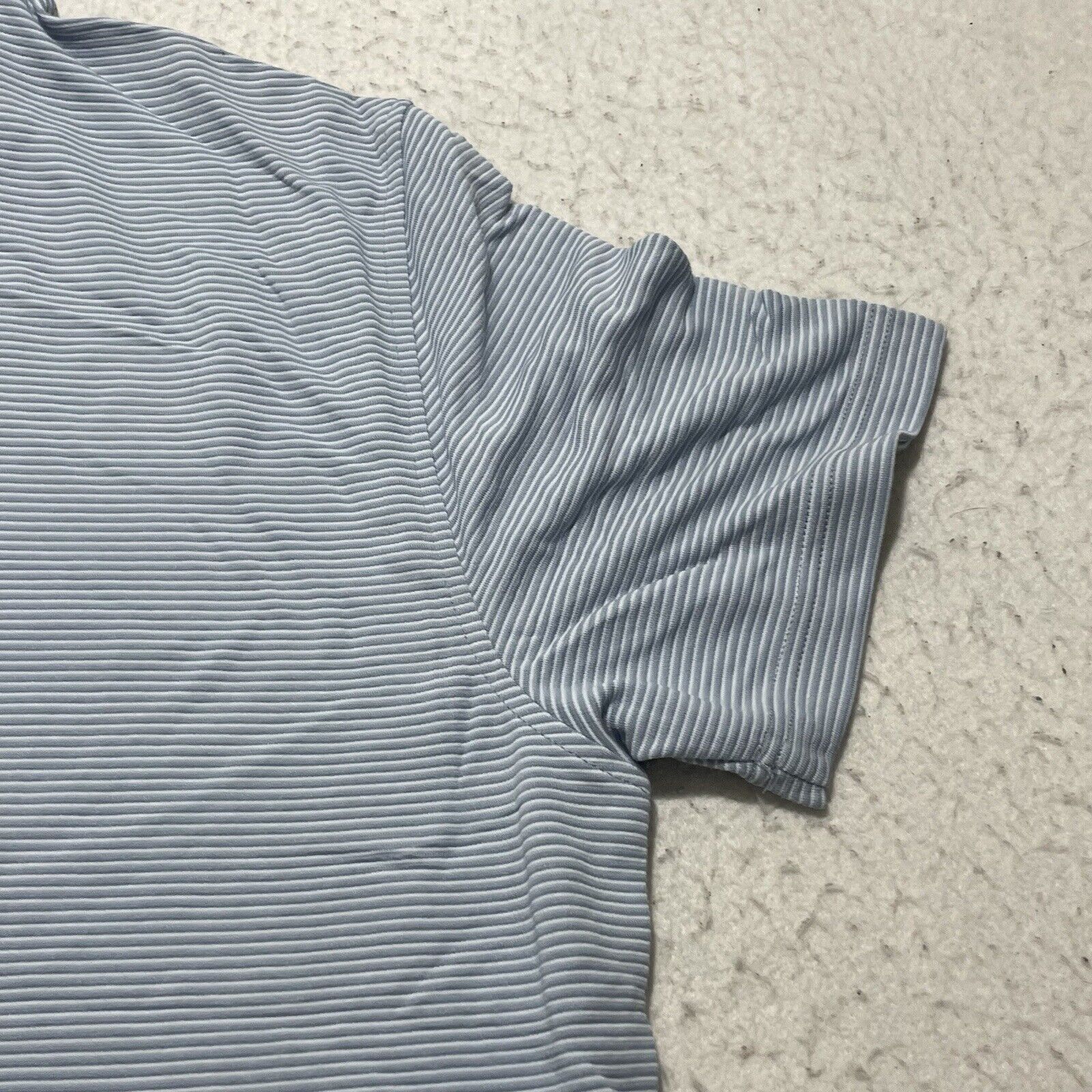 Van Heusen Van Heusen Short Sleeve Button Up Polo Shirt Blue Striped Size US L / EU 52-54 / 3 - 13 Thumbnail