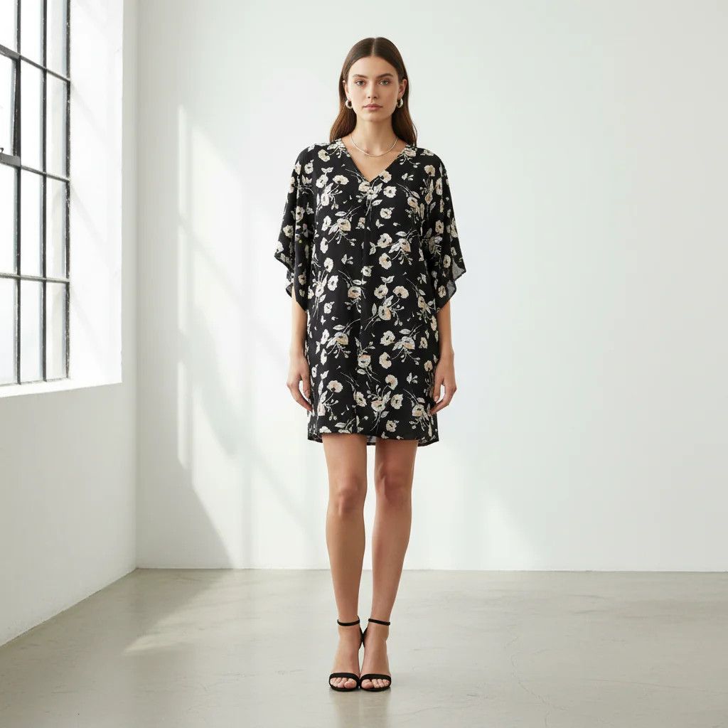 Ralph Lauren LAUREN Ralph Lauren Women S Dress Caftan Black 1389 Size S / US 4 / IT 40 - 1 Thumbnail