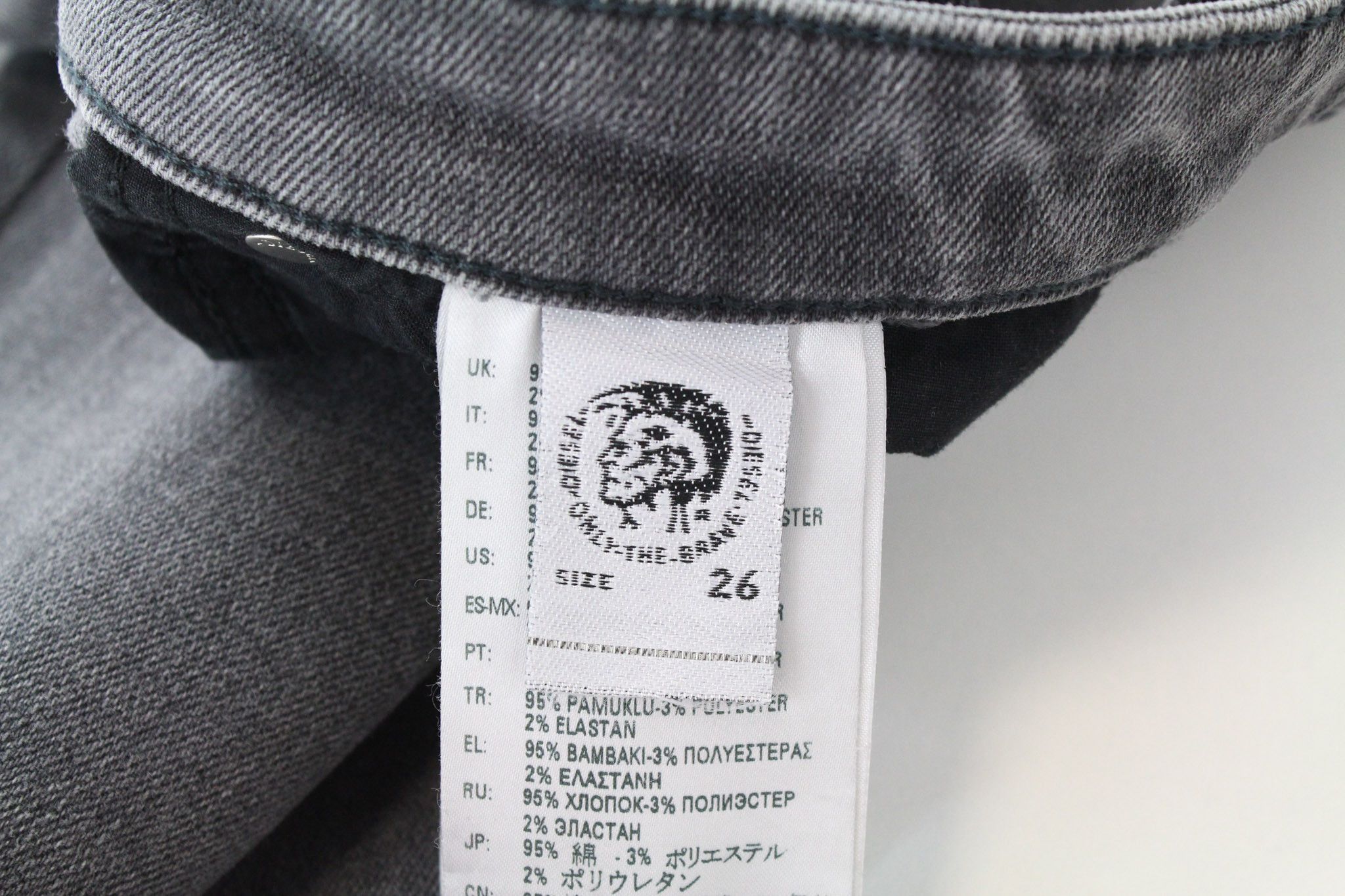 Diesel BABHILA 0890S W26/L32 Grey Stretch Jeans 70528 Size 26" / US 2 / IT 38 - 7 Thumbnail