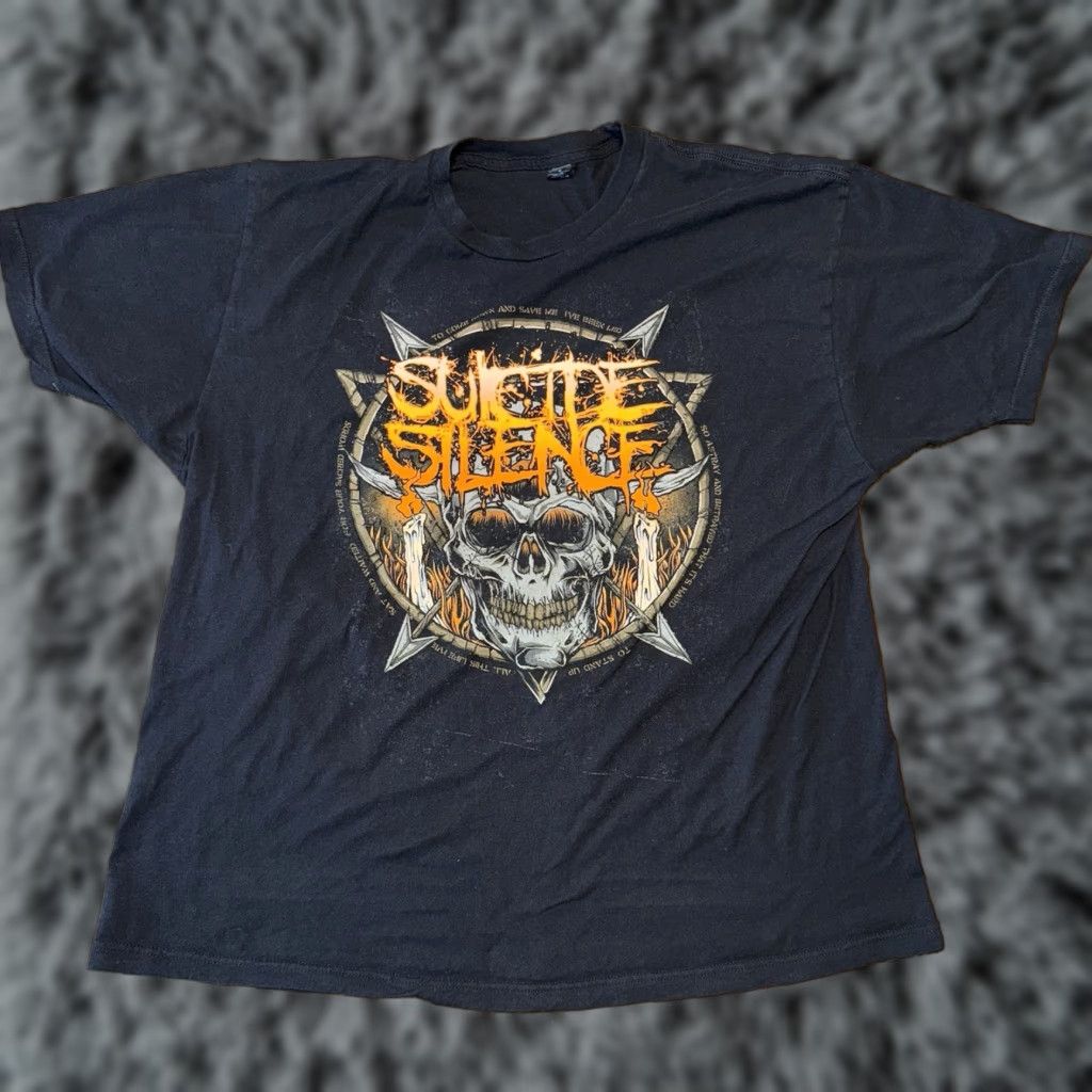 Vintage Suicide Silence Shirt Death Core Skull Fire Men’s XXL Size US XXL / EU 58 / 5 - 1 Thumbnail