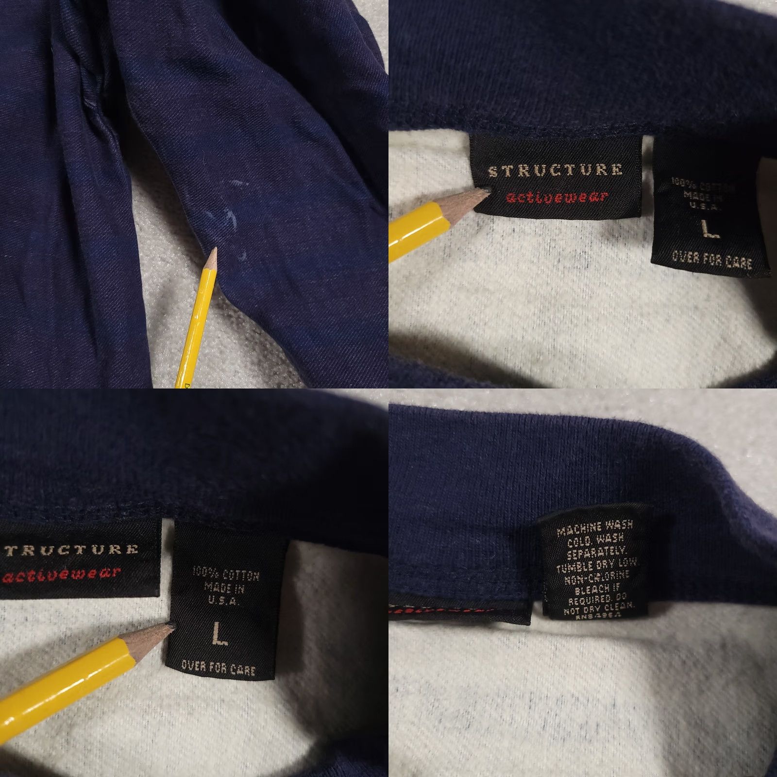 Vintage VINTAGE Structure Sweatshirt Mens Large Crewneck Pullover USA Embroidered 90s Blue Size US L / EU 52-54 / 3 - 8 Thumbnail