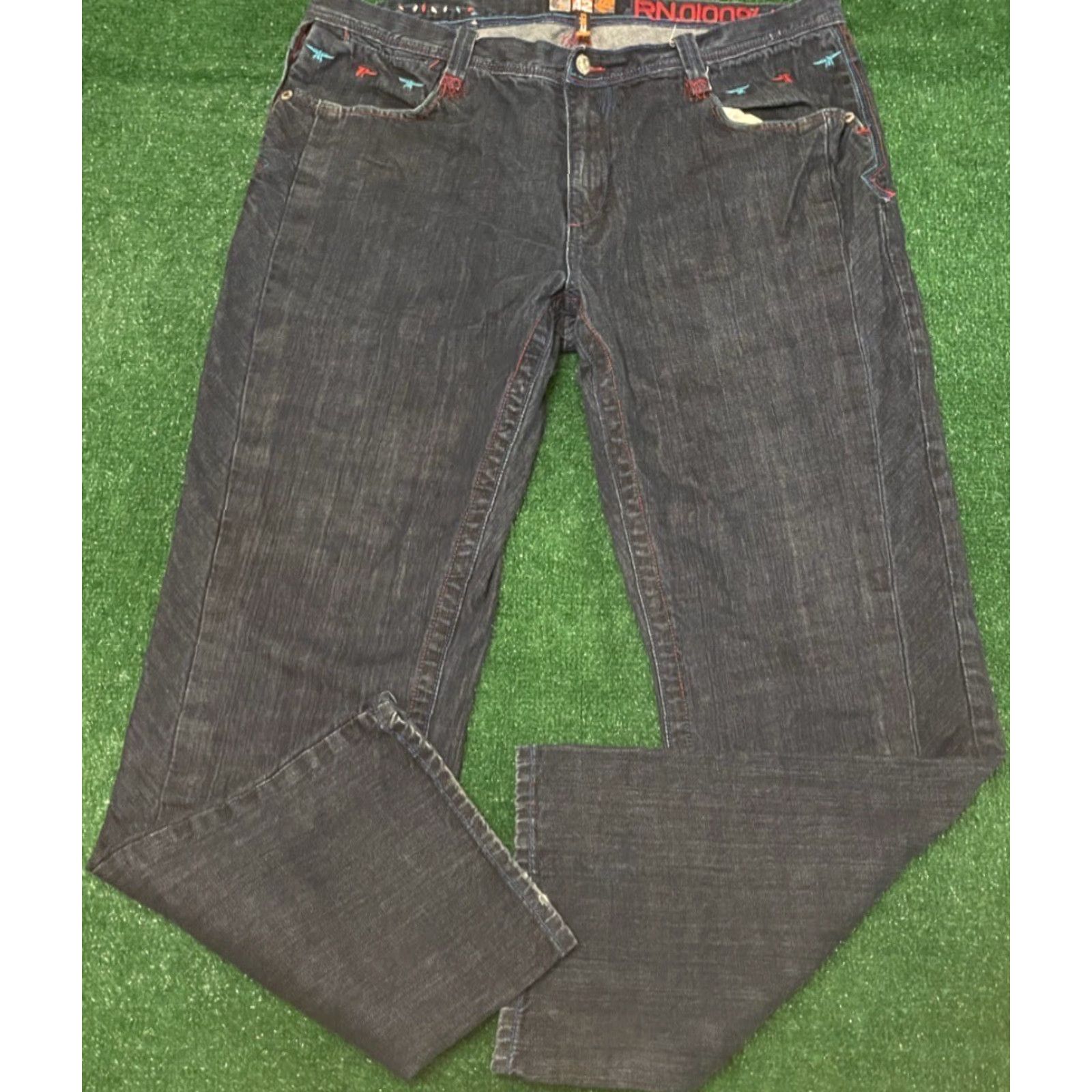 Akademiks VINTAGE Akademiks Jeans Baggy Skater Grunge Hip Hop Y2K VTG Mens 42 Wide-Leg 32 Inseam Blue Wings Size US 42 / EU 58 - 4 Thumbnail