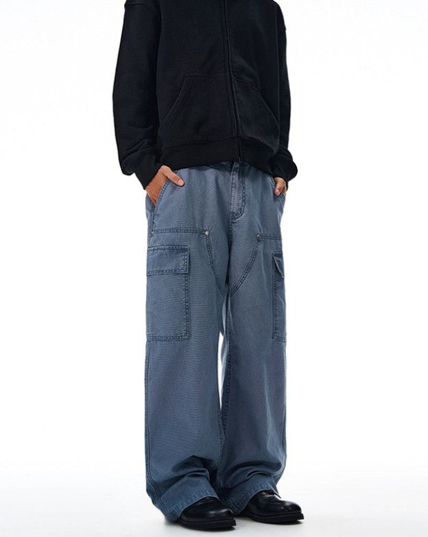 Japanese Brand American street patchwork multi-pocket work jeans Size US 32 / EU 48 - 3 Thumbnail