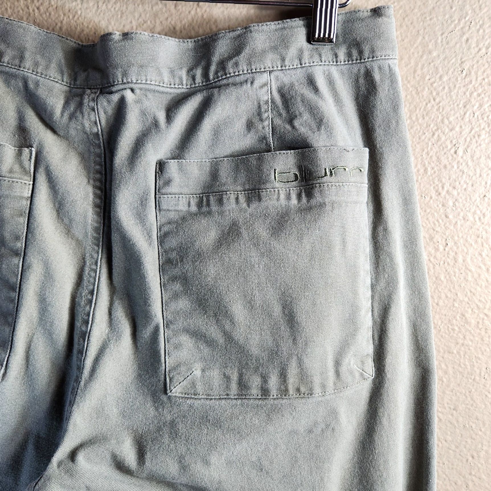 Olive Blurr Womens L Olive Green Camping Utility Workwear Canvas Straight Leg Pants Size 36" / US 14 / IT 50 - 7 Thumbnail