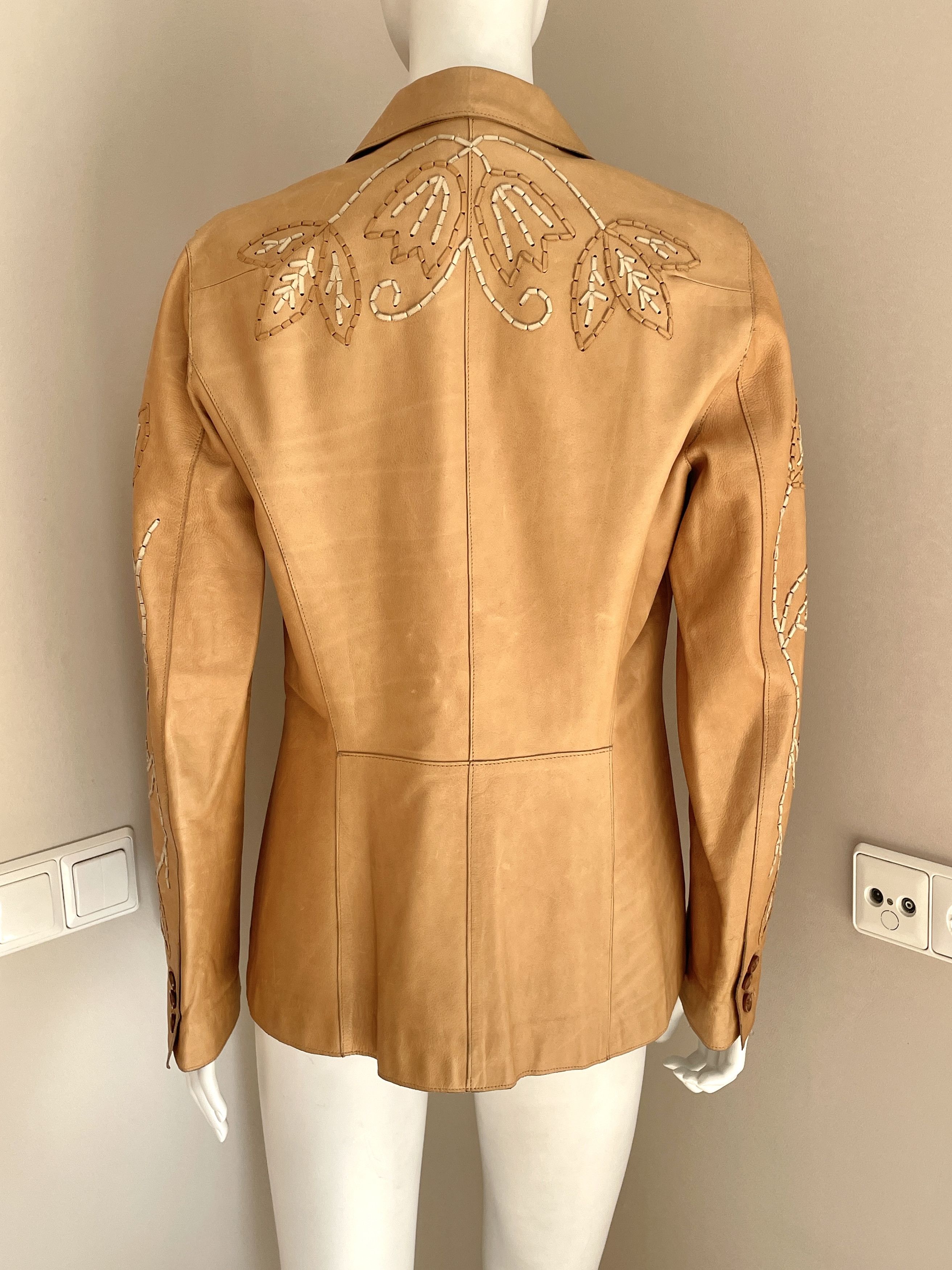 Dolce & Gabbana Rare leather jacket in camel beige Size M / US 6-8 / IT 42-44 - 3 Thumbnail