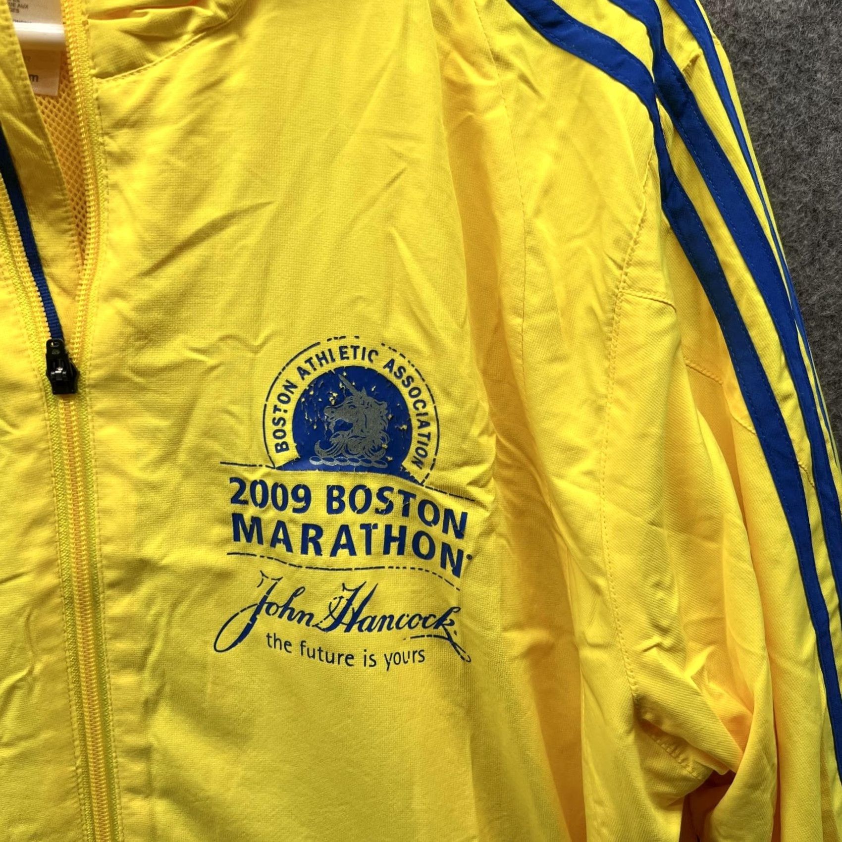 Adidas Adidas Sweater Men XL Yellow Full Zip Clima Proof Jacket Boston Marathon 2009 Corporate All Seasons Office Casual Formal Size US XL / EU 56 / 4 - 4 Thumbnail
